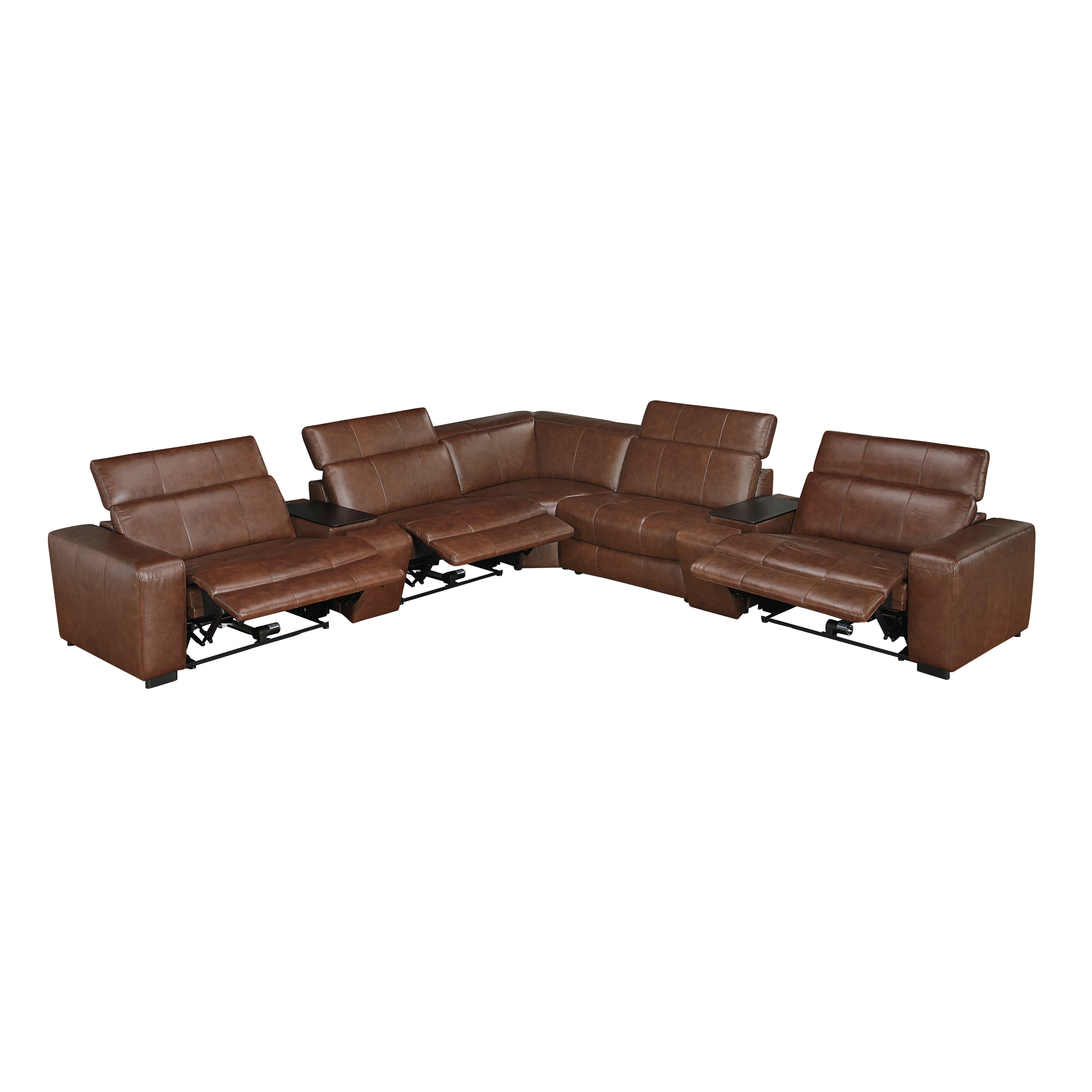 Sutton Brown 7-Piece Modular Power Reclining Sectional - Image 2