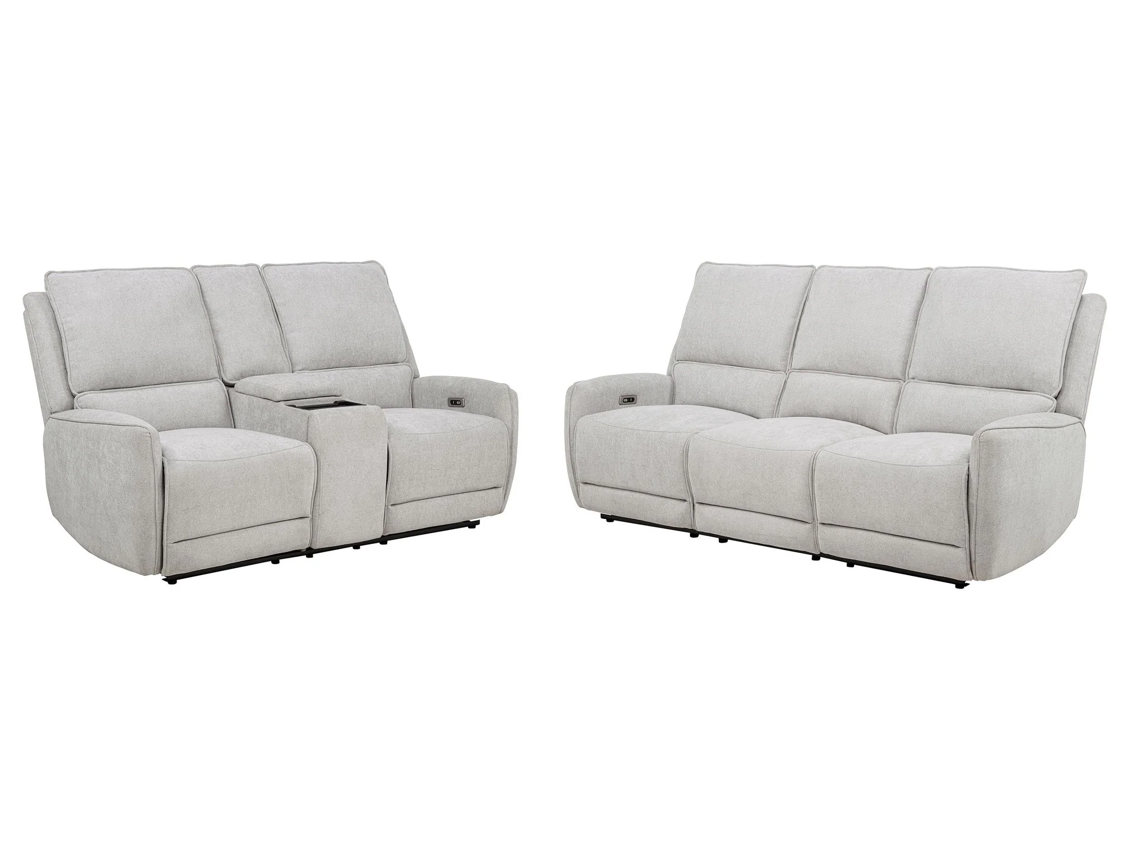 Sylmar Dove Grey 2-piece Chenille Power Reclining Sofa Set