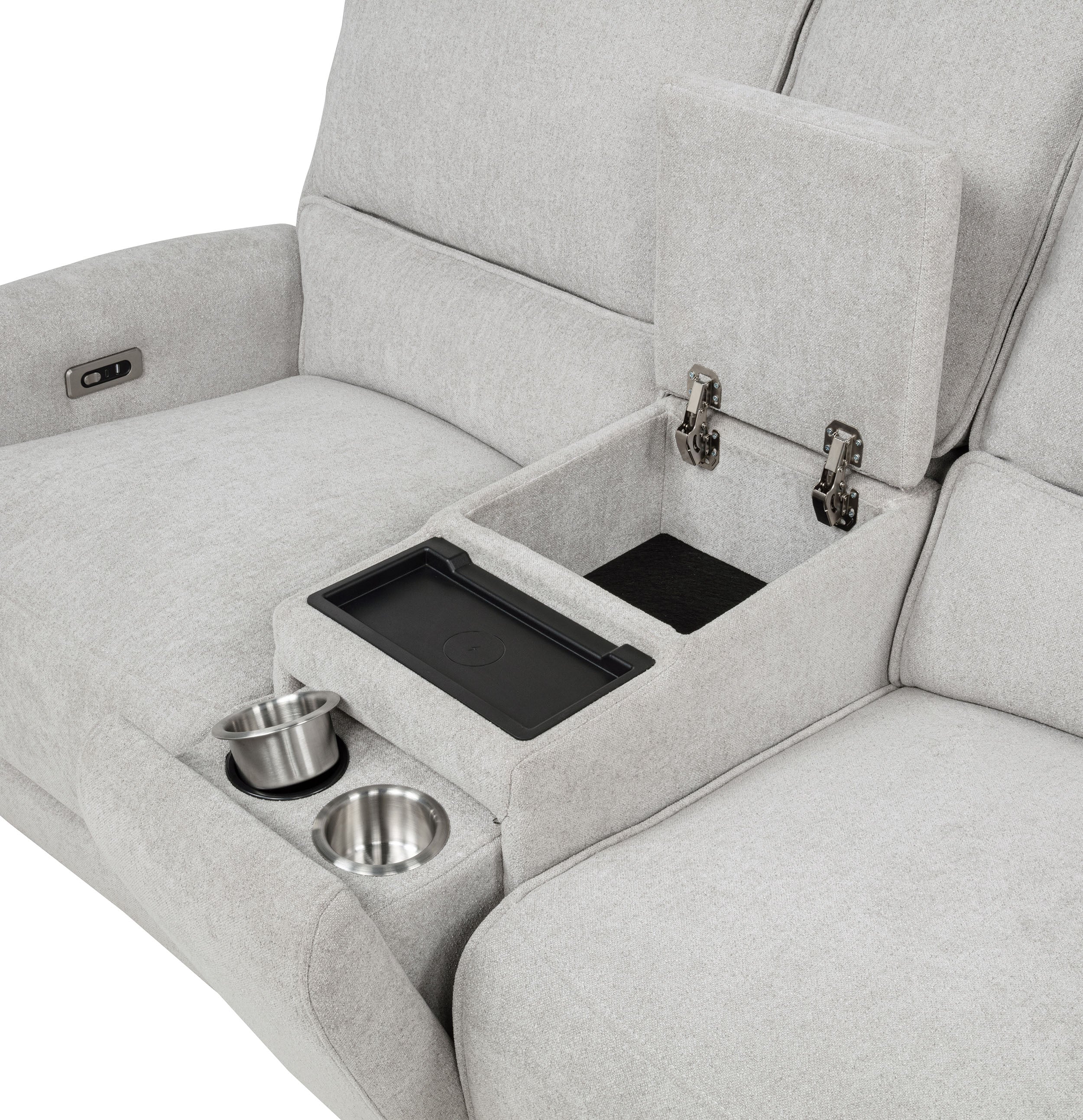 Sylmar Dove Grey 3-piece Chenille Power Reclining Sofa Set - Image 12