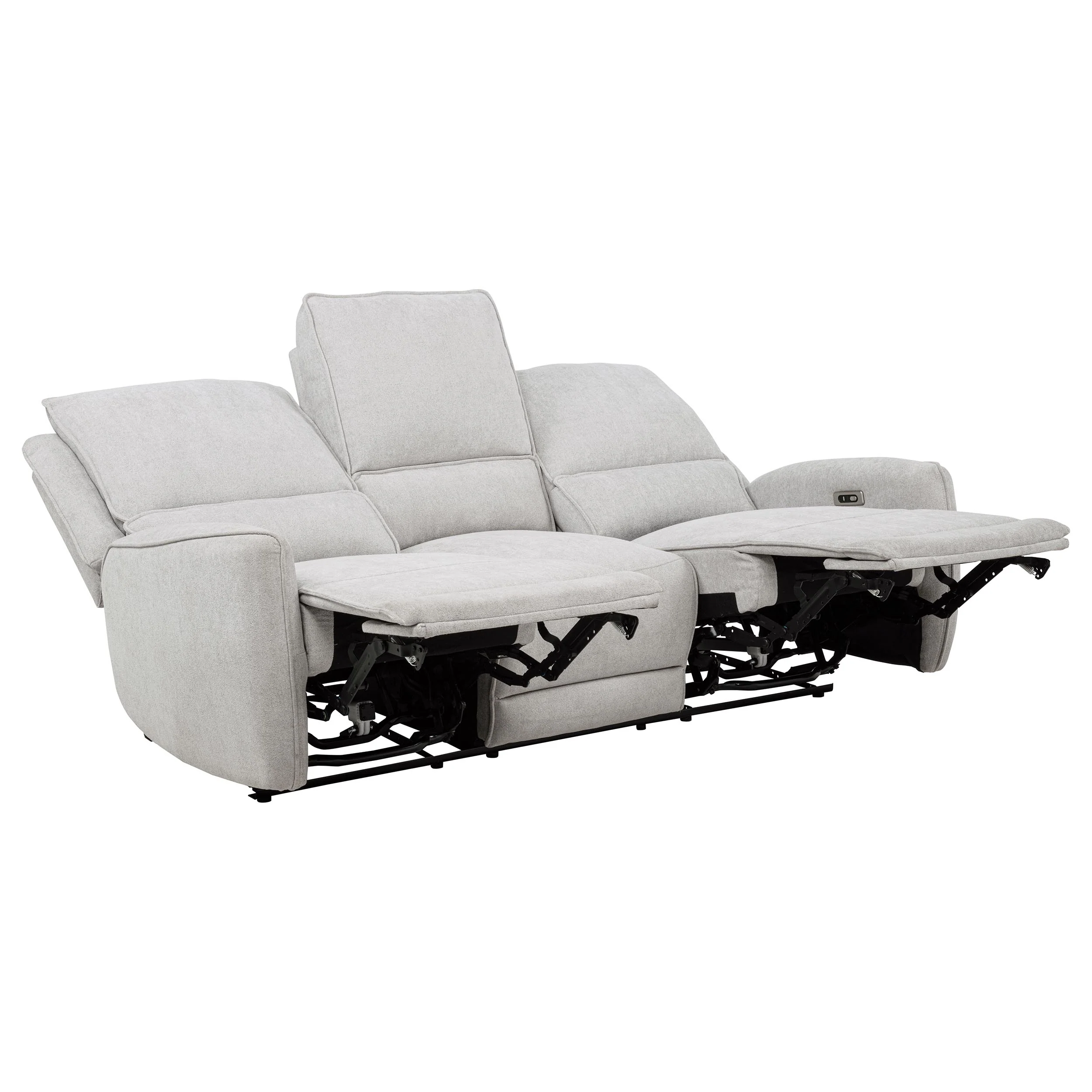 Sylmar Dove Grey 3-piece Chenille Power Reclining Sofa Set - Image 4