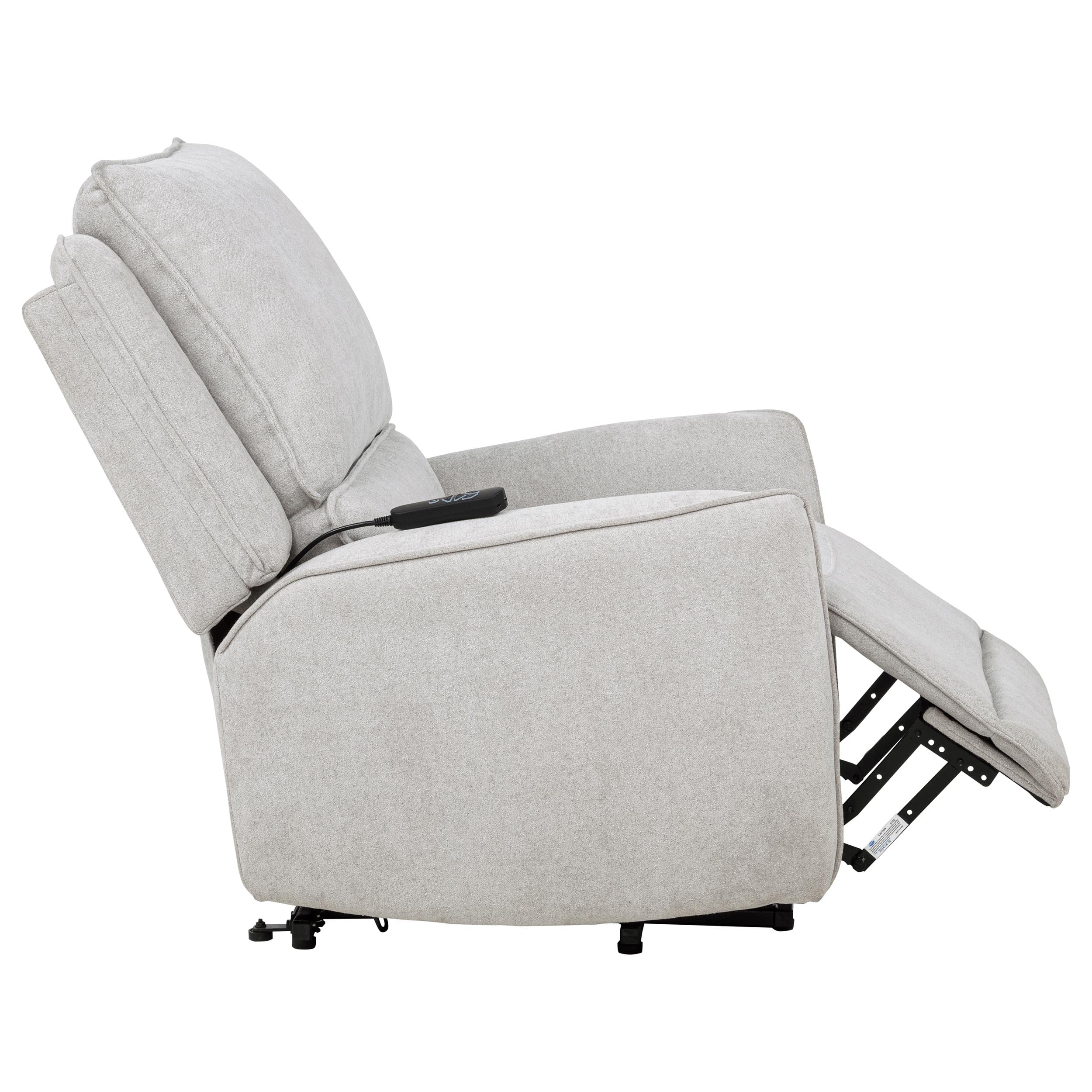 Sylmar Dove Grey Chenille Upholstered Dual Power Lift Recliner - Image 10