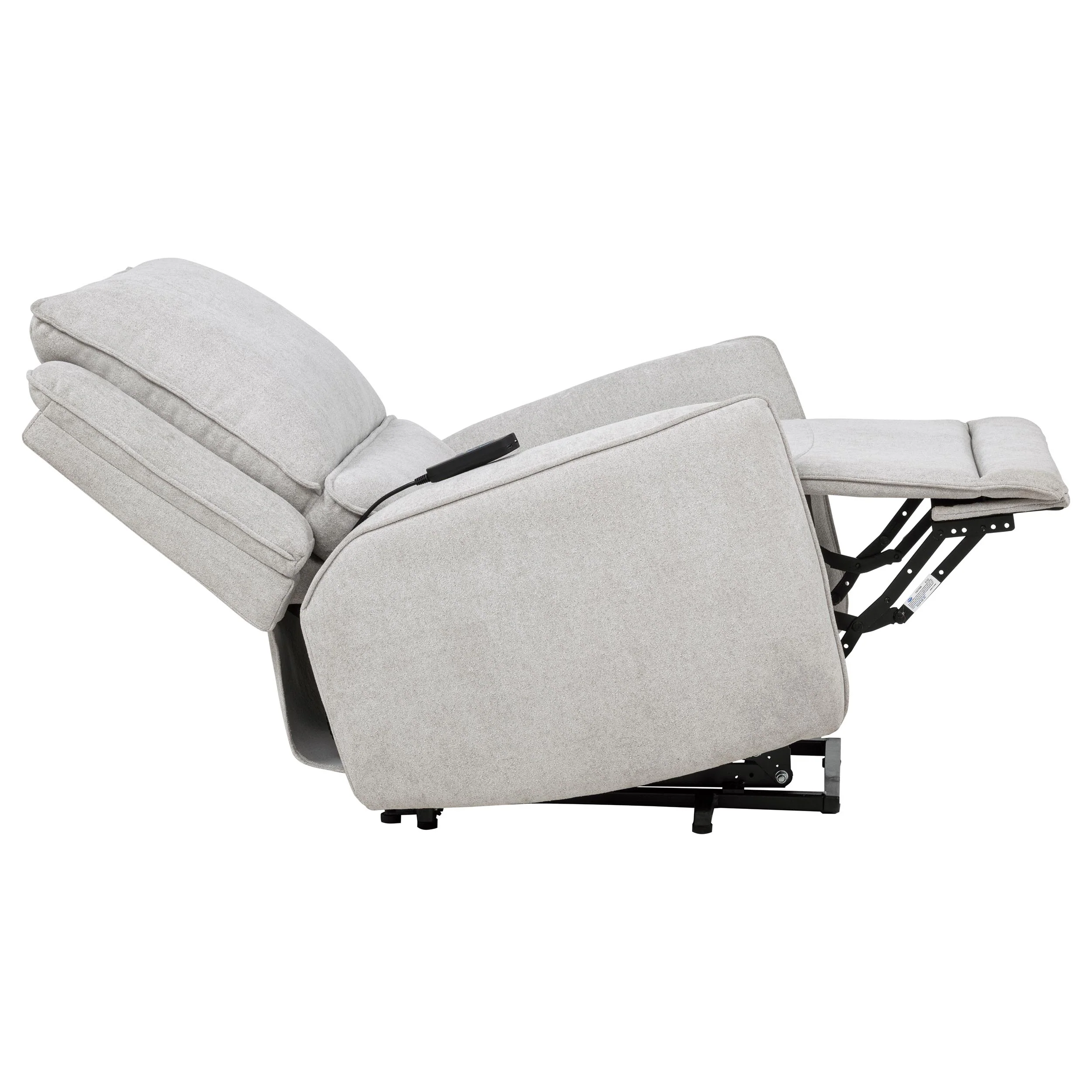 Sylmar Dove Grey Chenille Upholstered Dual Power Lift Recliner - Image 11