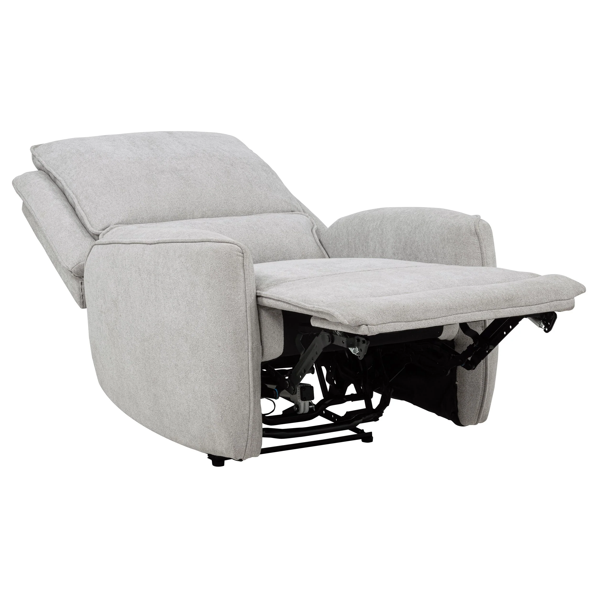 Sylmar Dove Grey Chenille Upholstered Power Recliner - Image 4