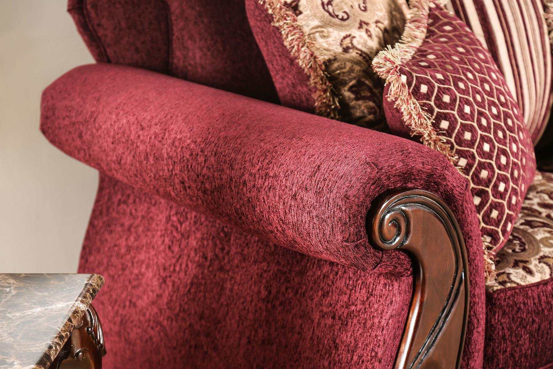 Tabitha Wine & Gold Loveseat - Image 4