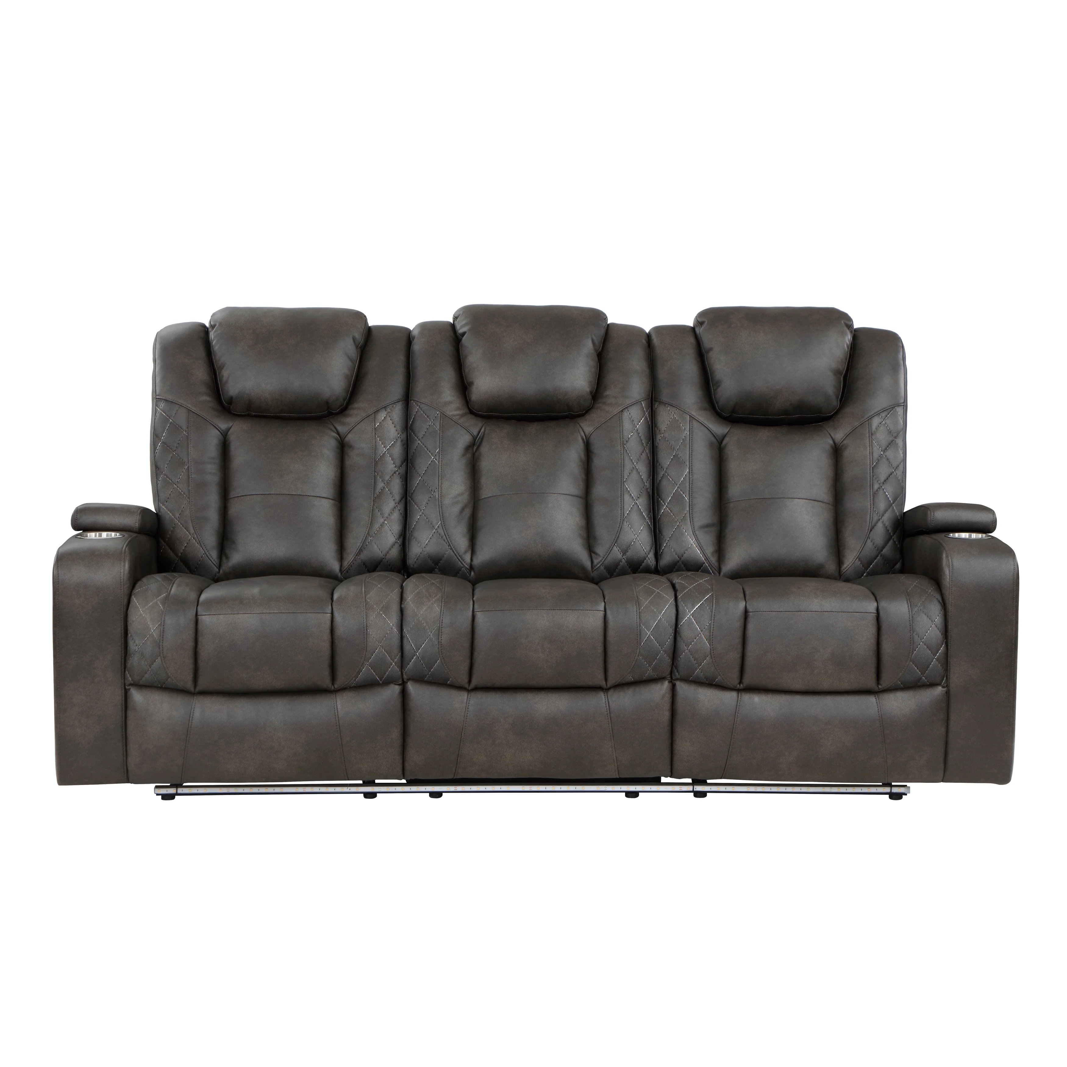 Tabor Brownish Gray Power Reclining Sofa and Loveseat - Image 2