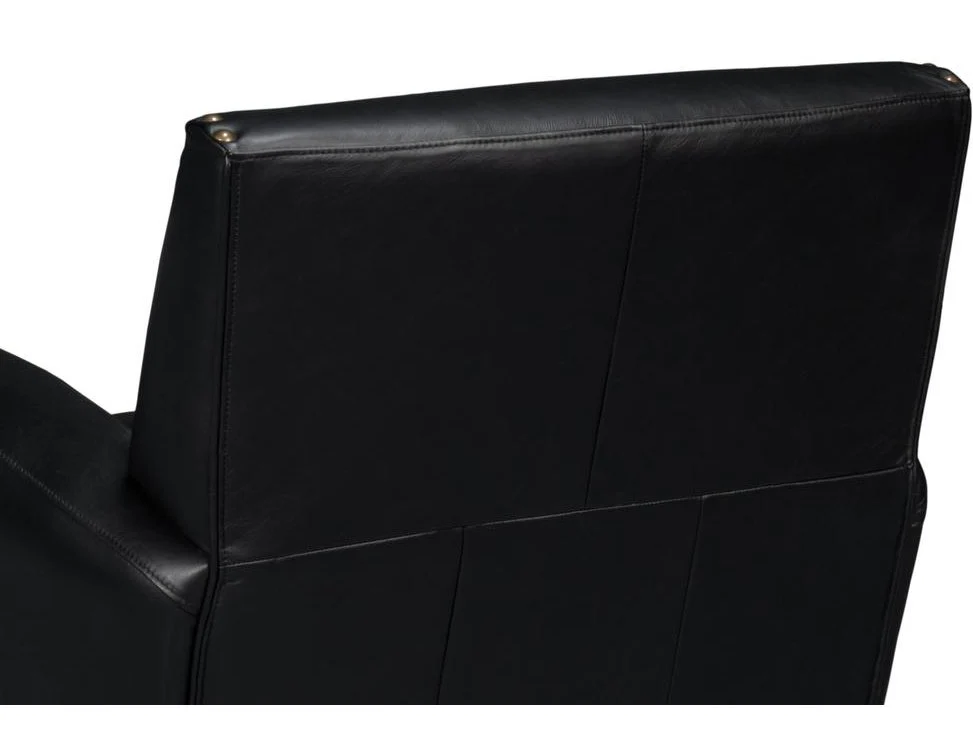 Taft Black Leather Swivel Chair - Image 7