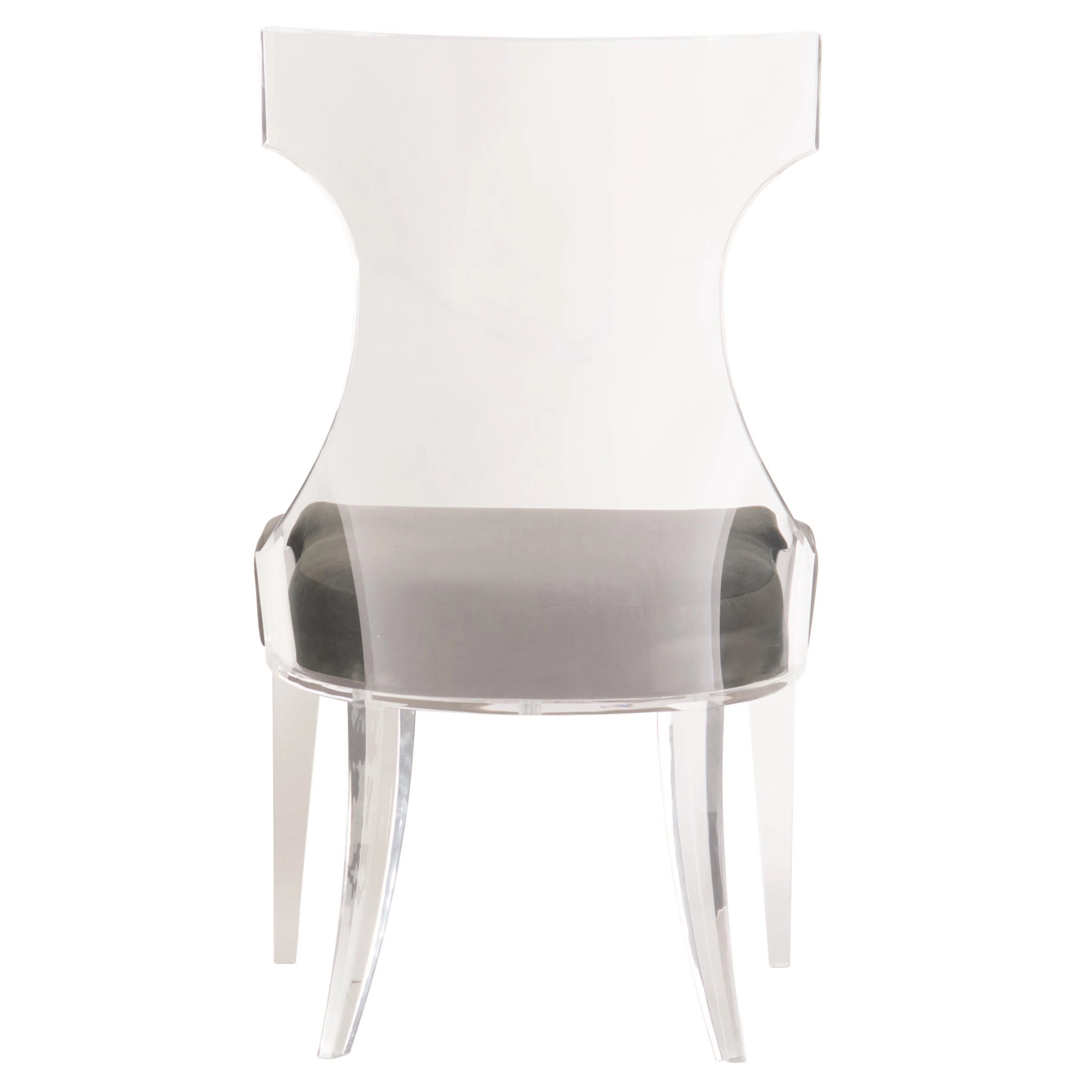Tahlia Clear/Grey Fabric Side Chair - Image 4