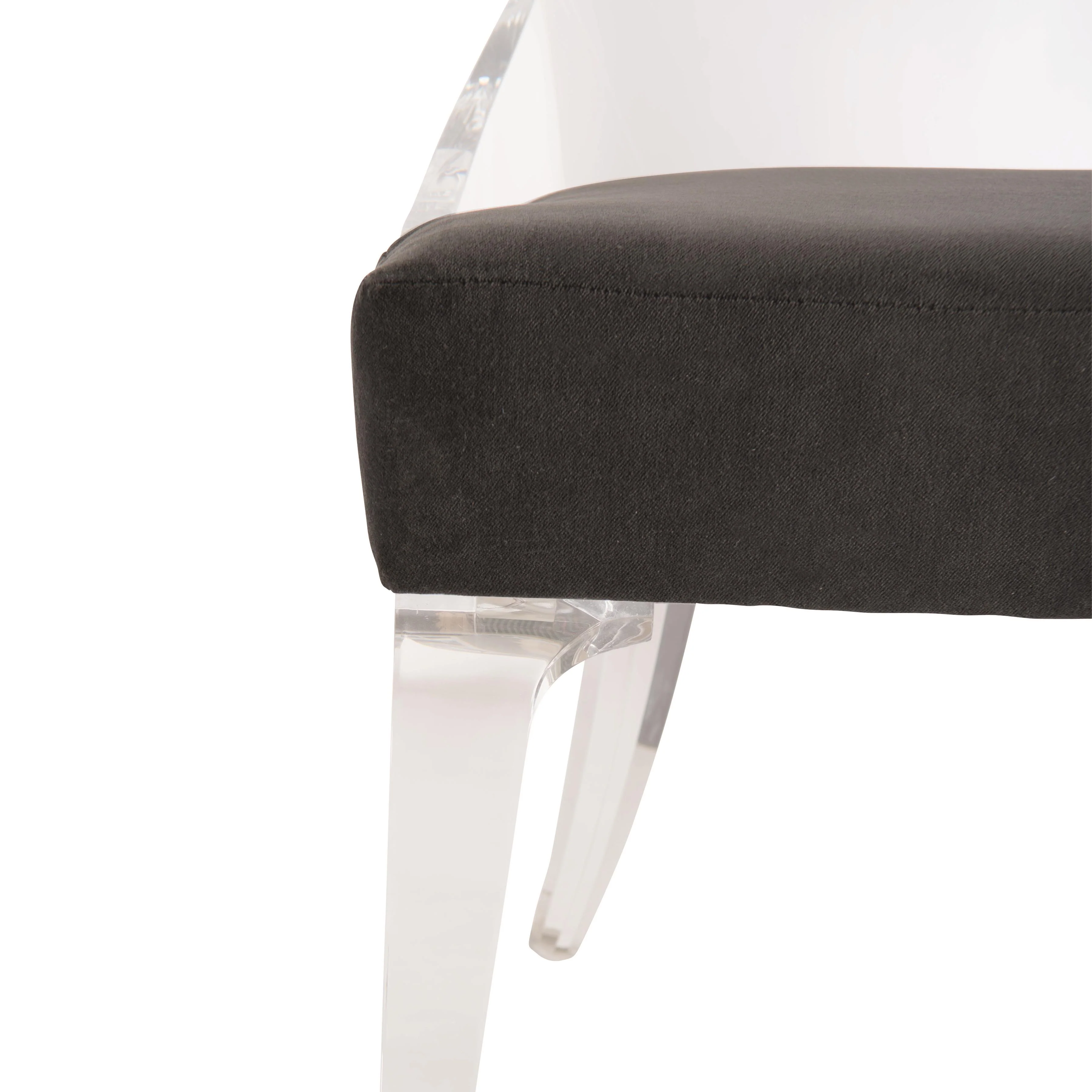 Tahlia Clear/Grey Fabric Side Chair - Image 5