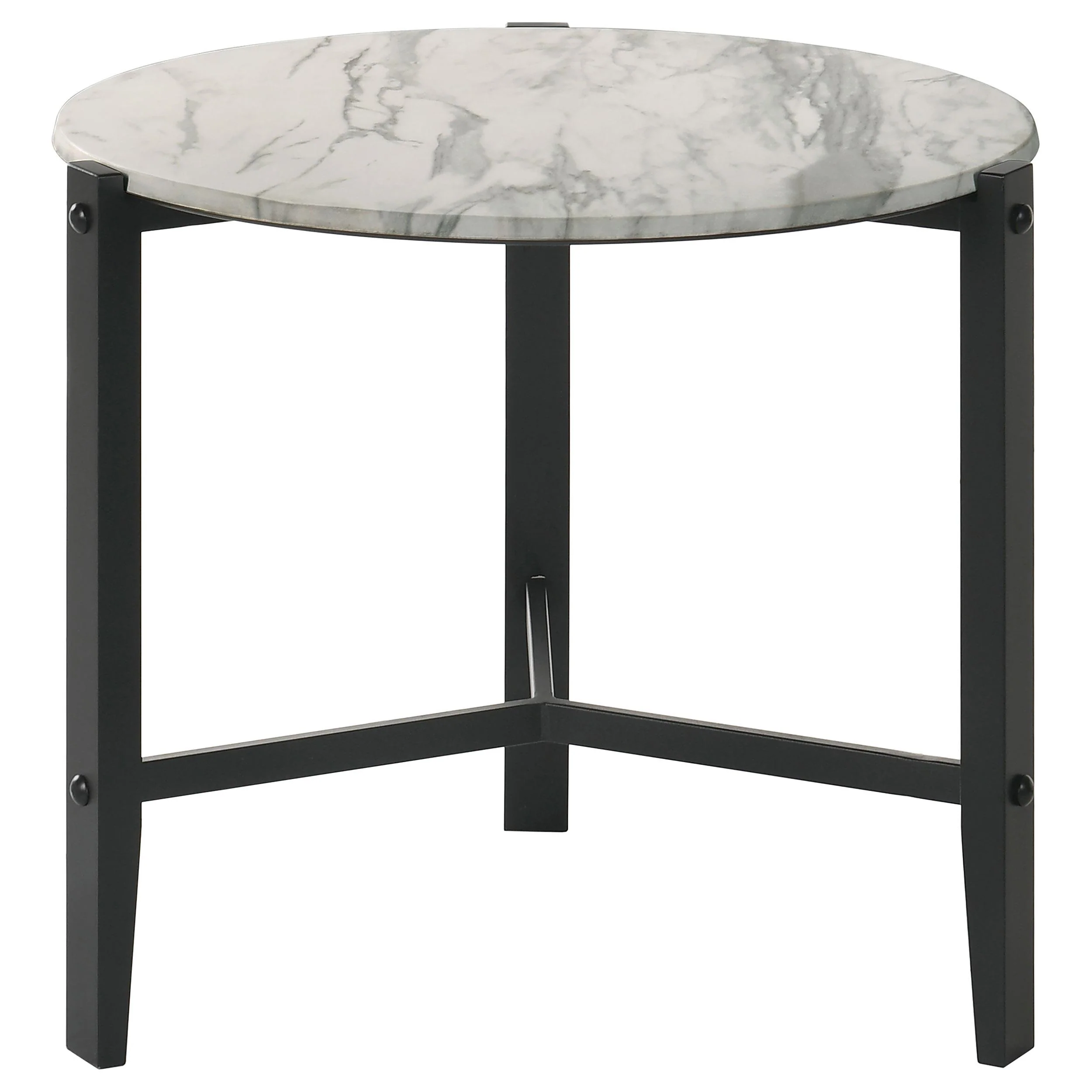 Tandi White 2-piece Faux Marble Coffee and End Table Set - Image 4
