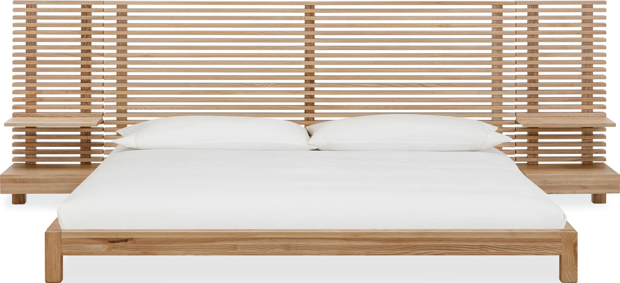Tanner Flaxen California King Solid Ash Wall Bed with Integrated Nightstands - Image 3