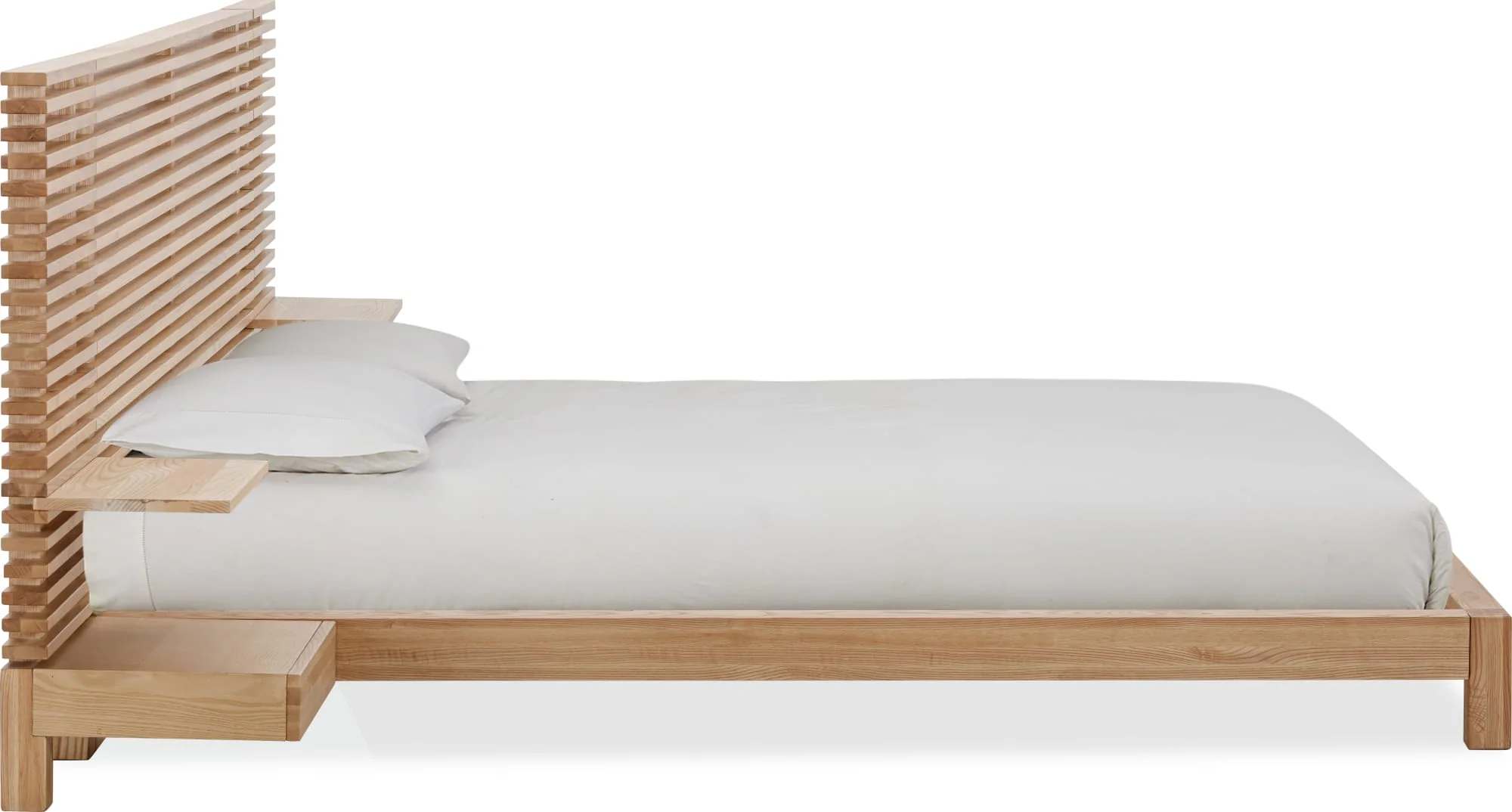 Tanner Flaxen California King Solid Ash Wall Bed with Integrated Nightstands - Image 4