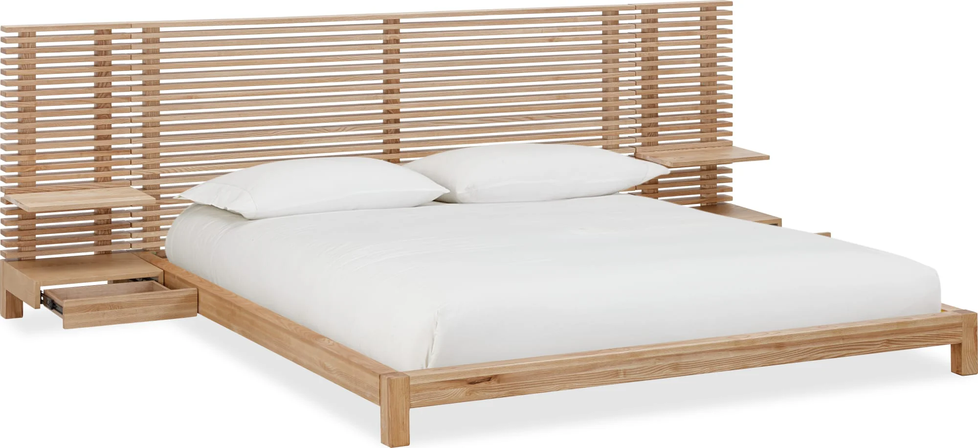 Tanner Flaxen California King Solid Ash Wall Bed with Integrated Nightstands - Image 5