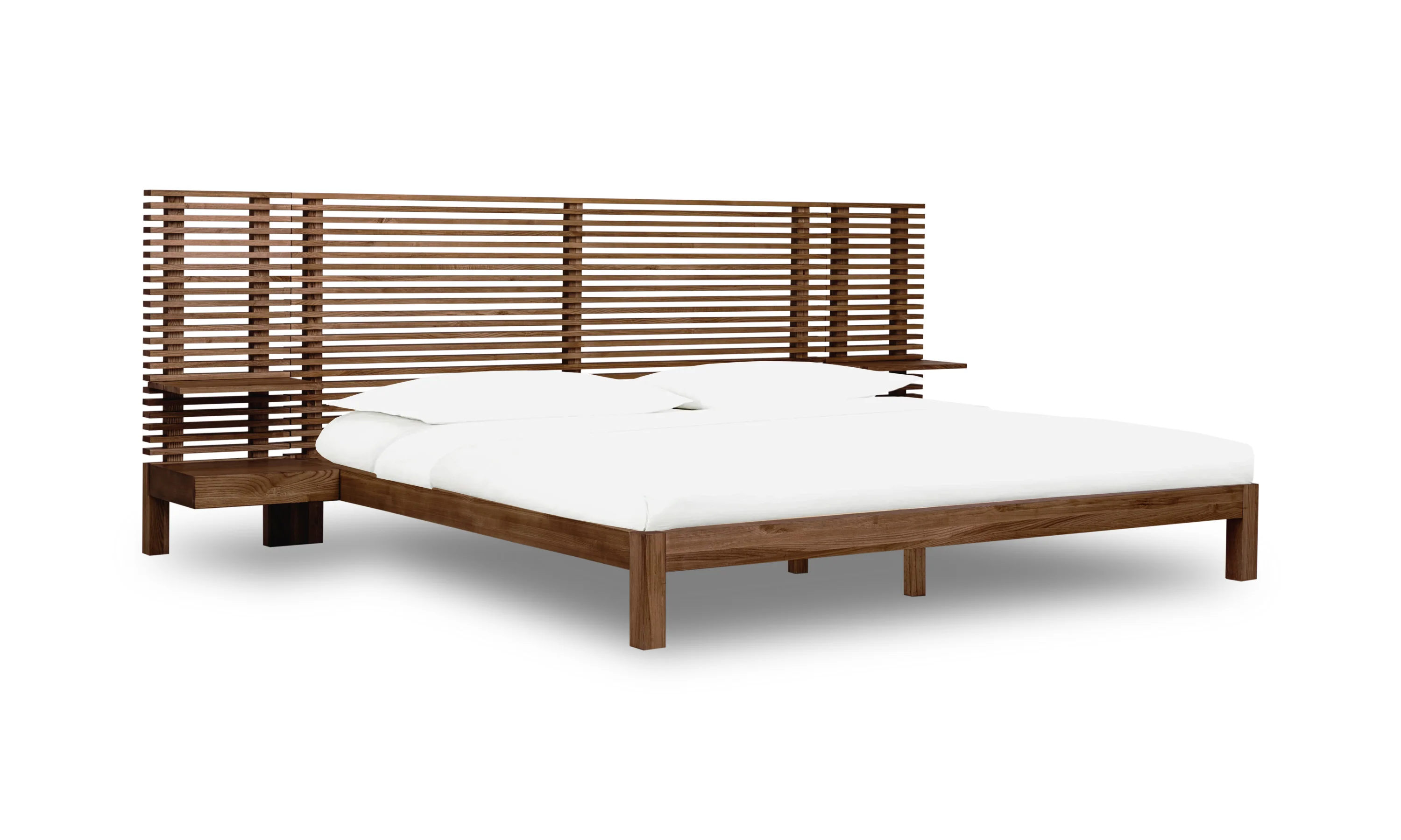 Tanner Solid Ash California King Wall Bed with Integrated Nightstands in Roux - Image 4