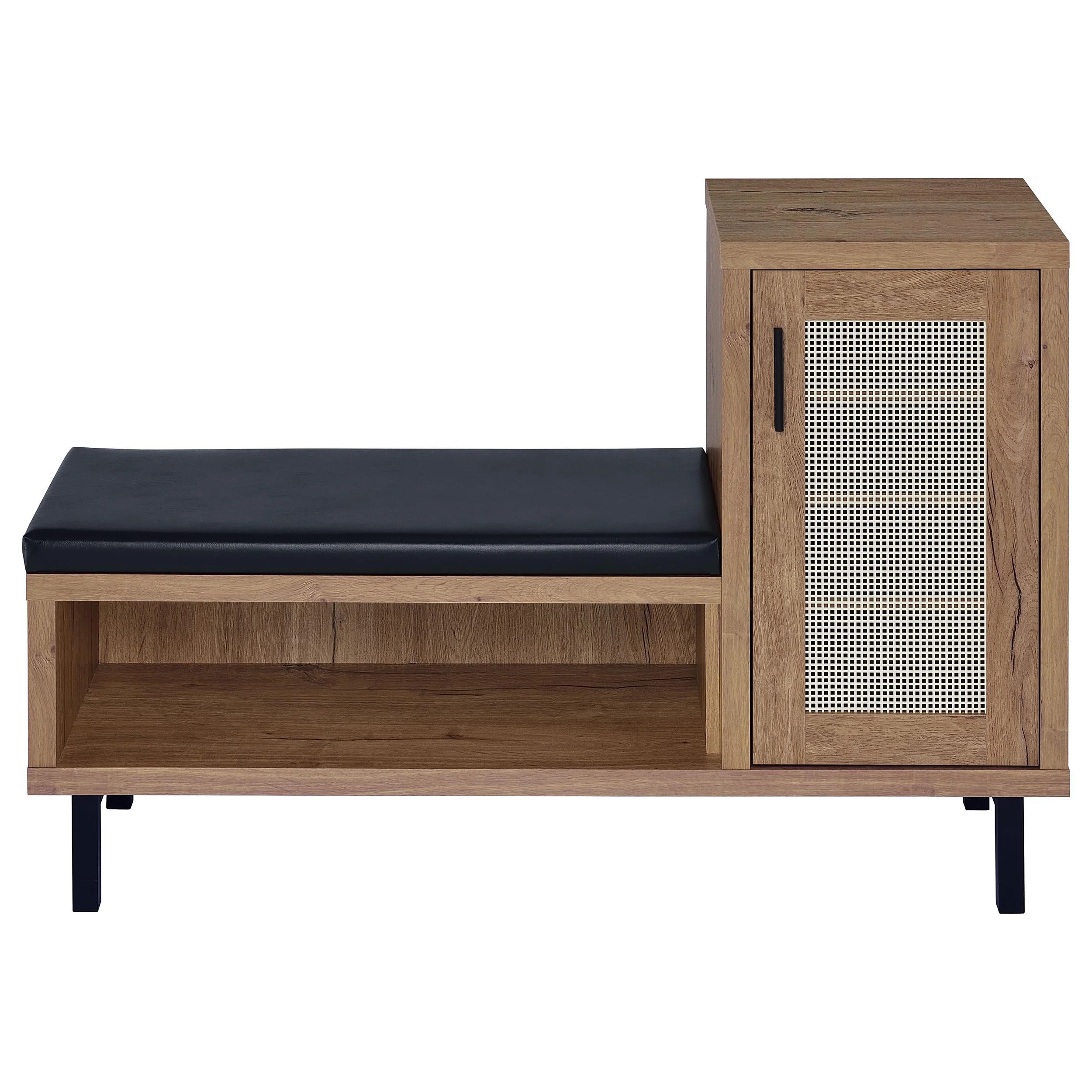Teller Natural Oak 1-door Entryway Shoe Storage Bench - Image 4