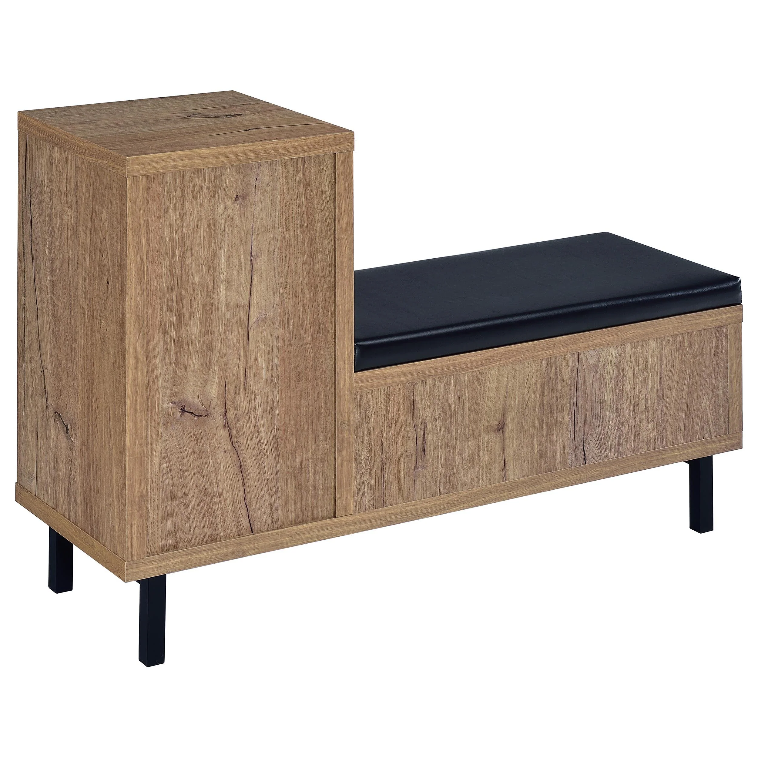 Teller Natural Oak 1-door Entryway Shoe Storage Bench - Image 6