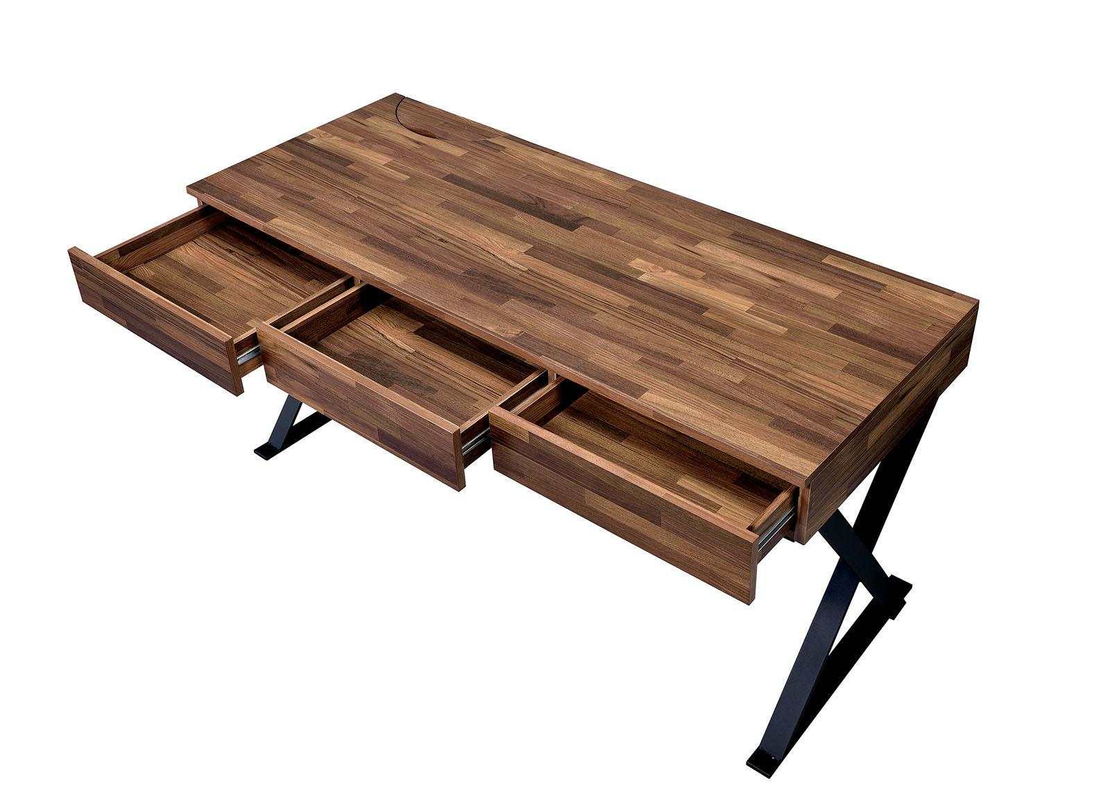 Tensed Dark Oak & Matte Black Desk - Image 3