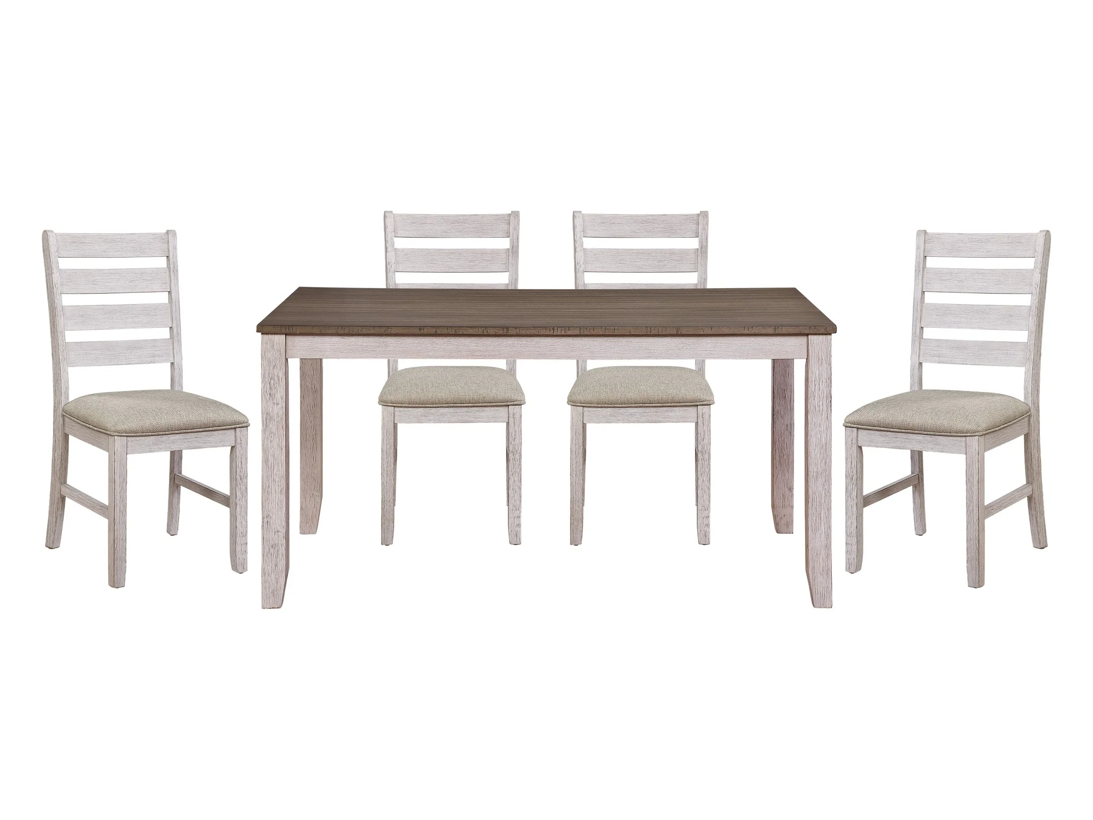 Ithaca Grayish White / Brown 5-piece Dinig Table Set
