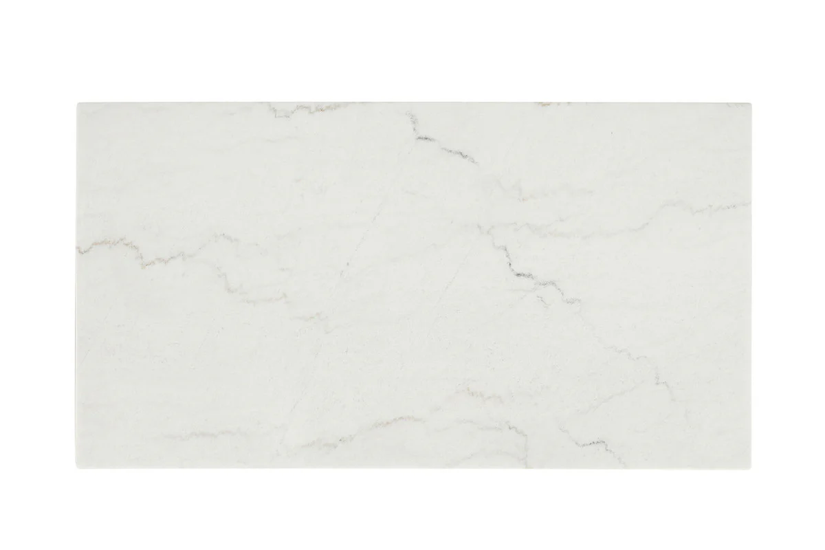Thisted White/Black Rect Marble Coffee Table w/ Casters - Image 2