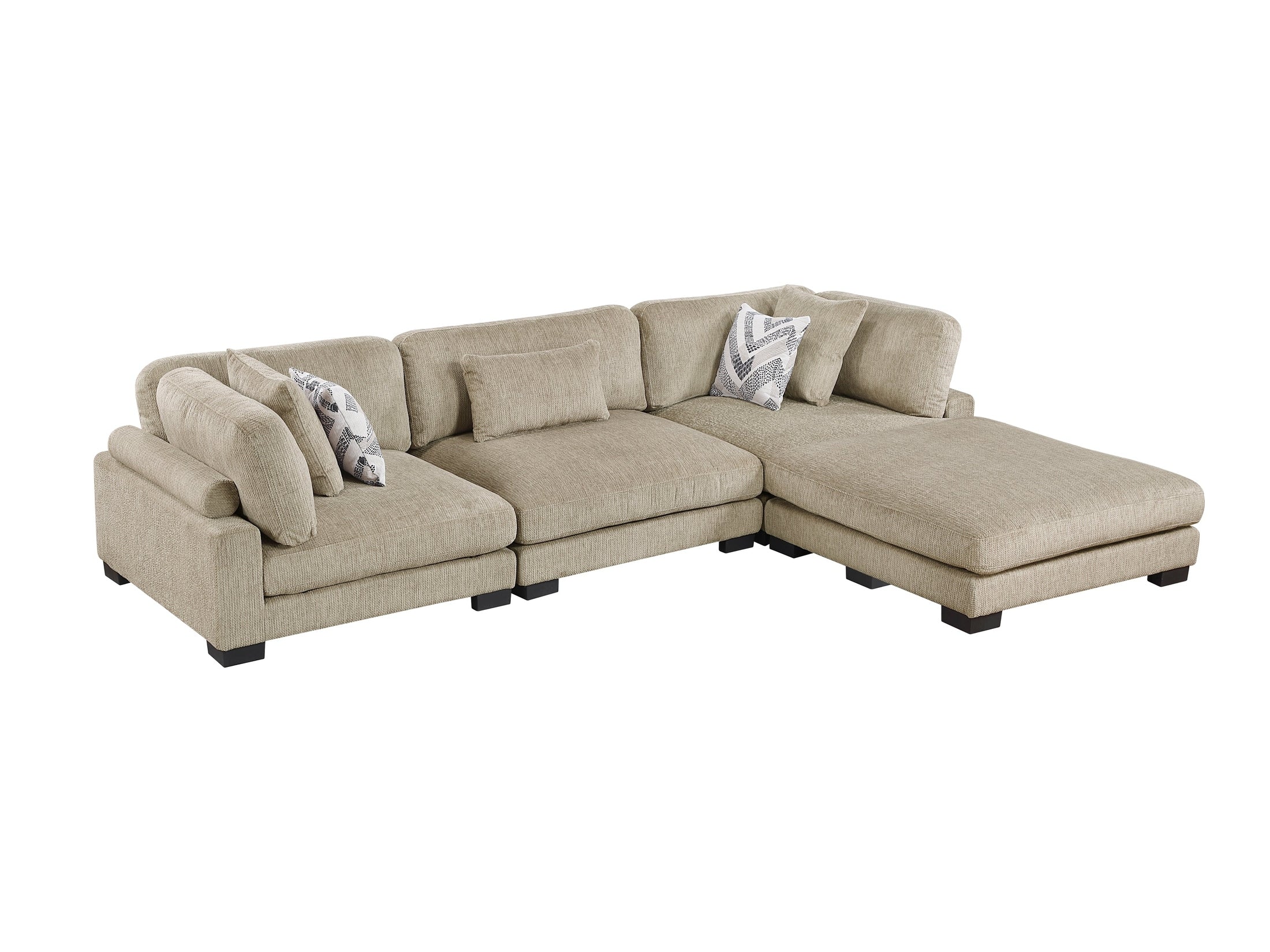 Tinley Brown 4-Piece Modular Sectional with Ottoman