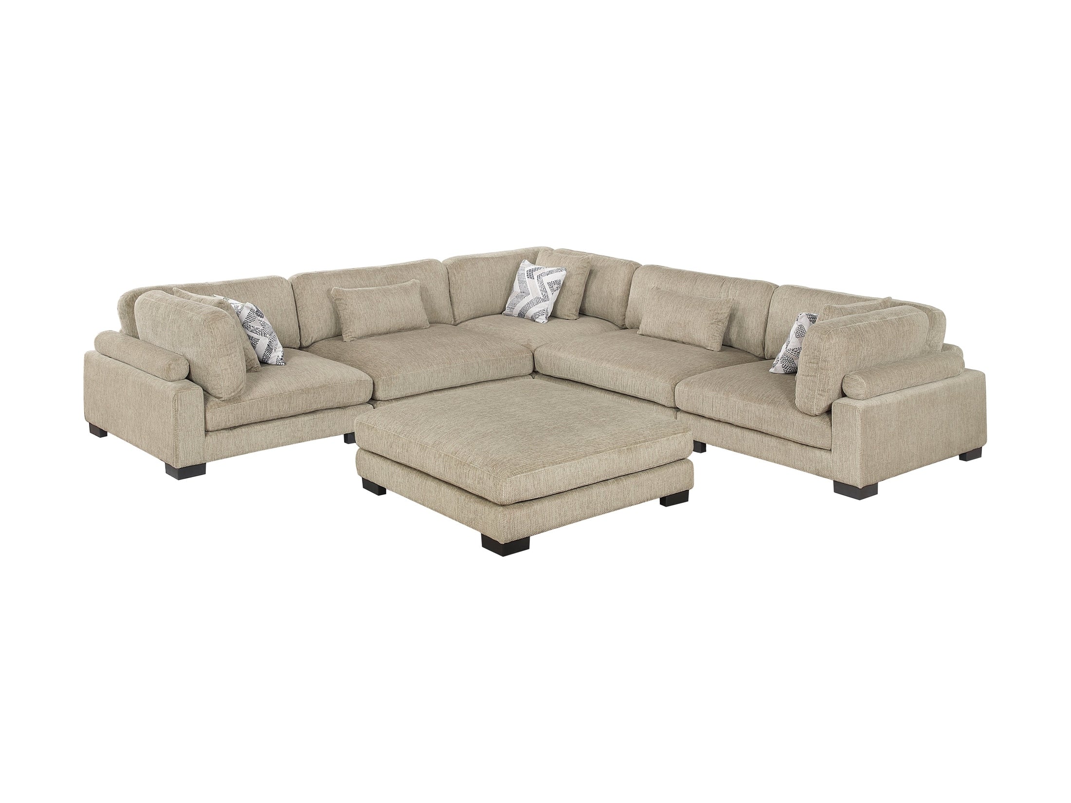 Tinley Brown 6-Piece Modular Sectional with Ottoman