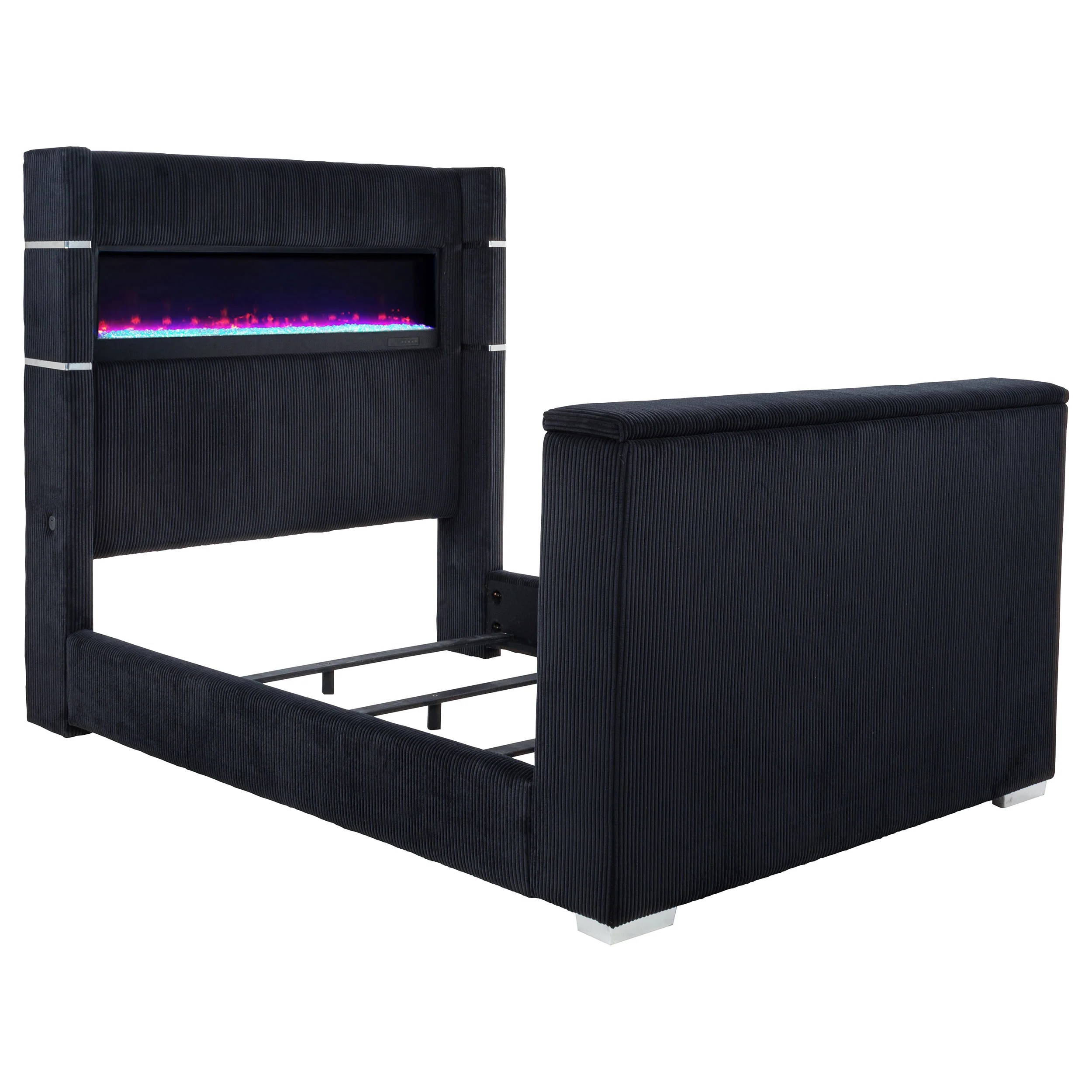 Tisdall Black California King Flame Visualizer TV Bed - Image 3