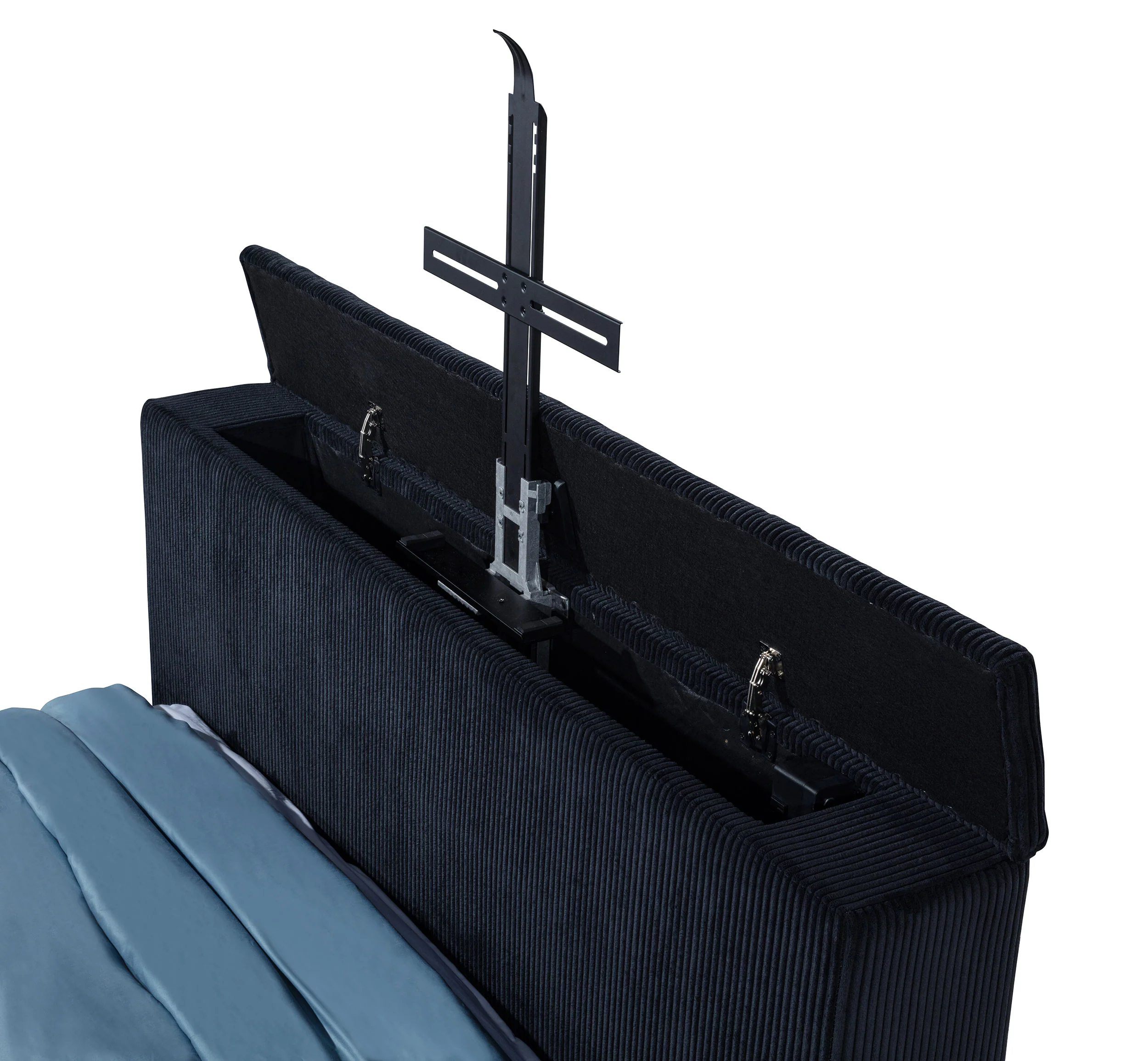 Tisdall Black Queen Flame Visualizer Wingback TV Bed - Image 11
