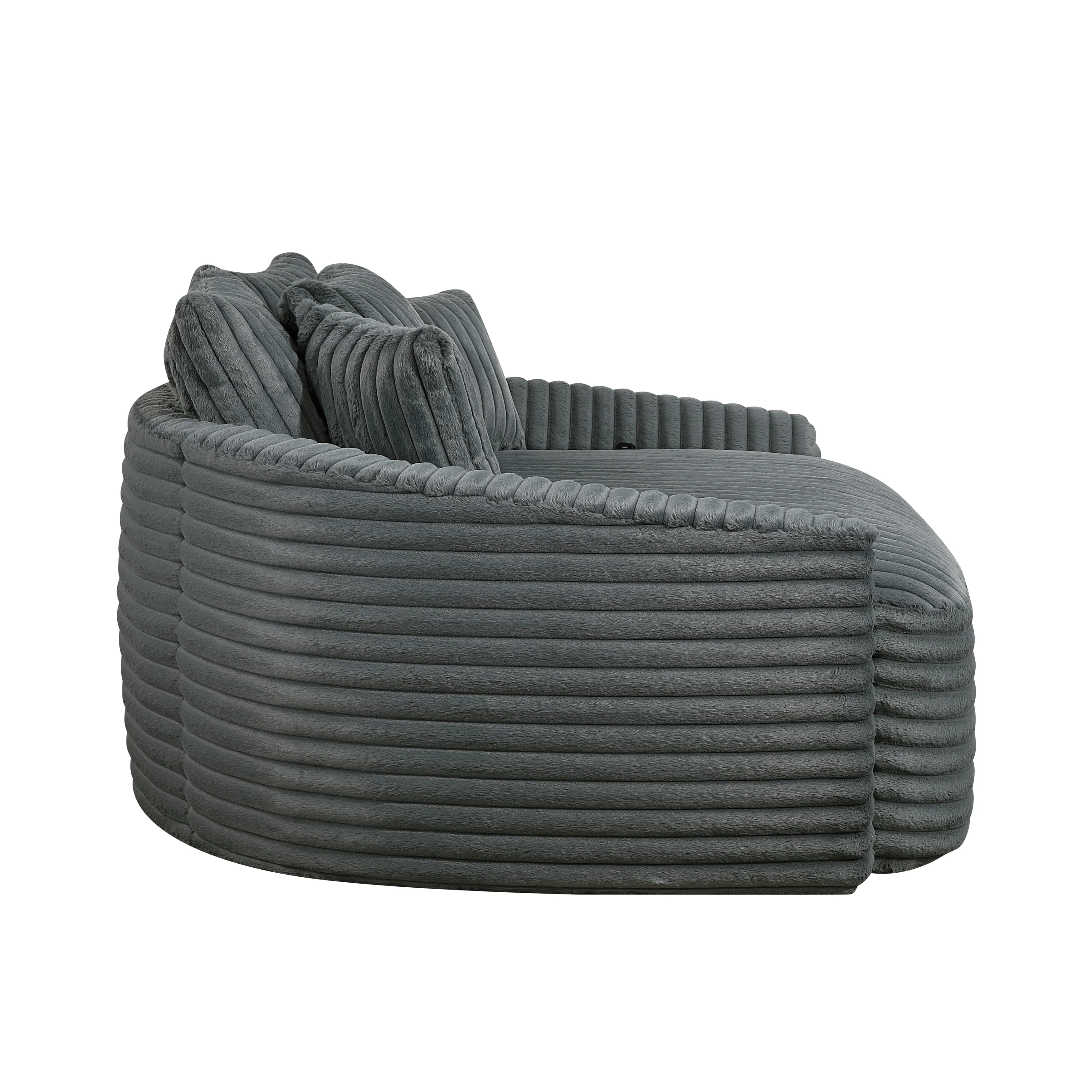 Tomball Dark Gray Oversized Chaise Lounge - Image 3