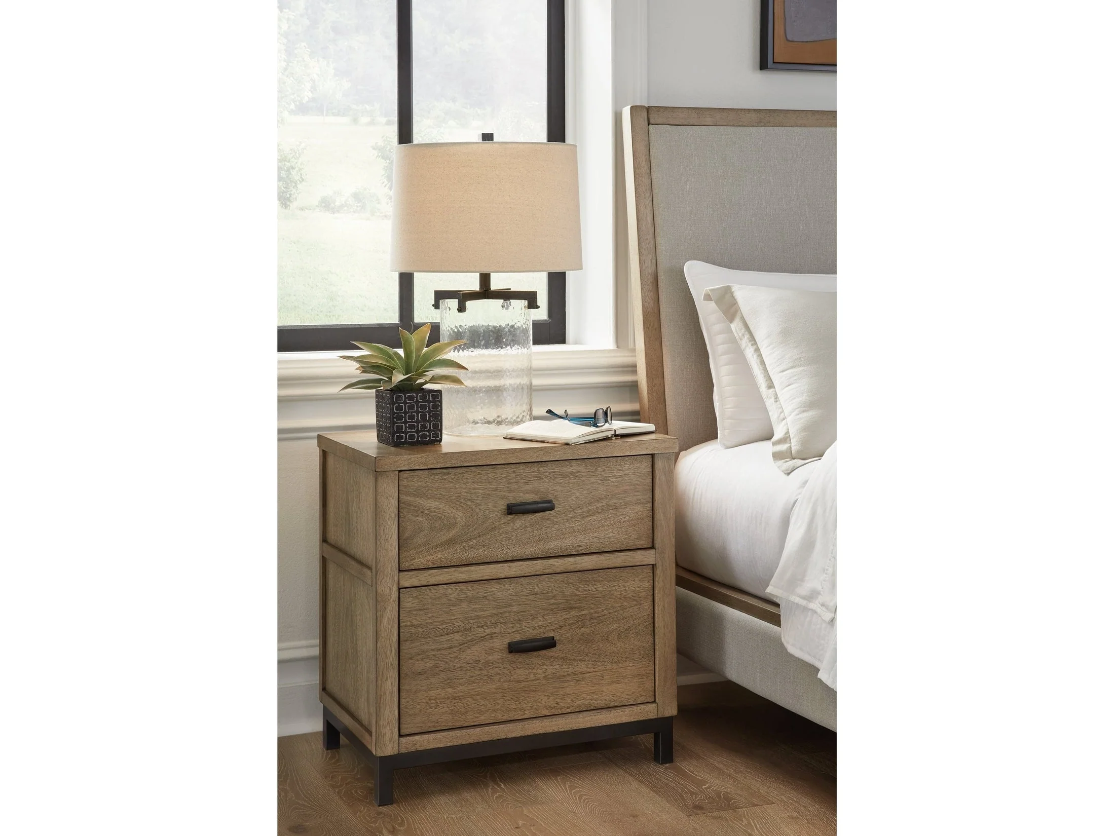 Tomtyn Light Brown Two Drawer Nightstand (Online Special Price)