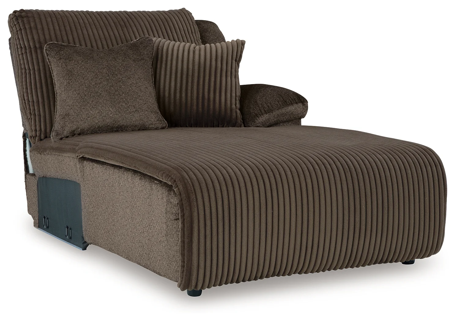 Top Tier Chocolate 3-Piece Sofa Chaise Sectional (Right Shape) - Image 3