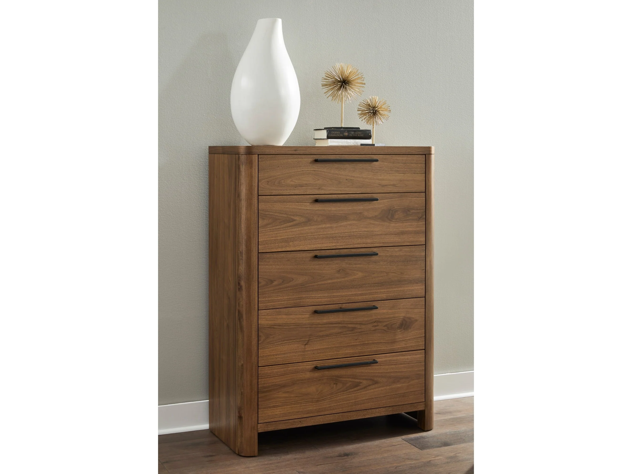 Totes English Walnut Five Drawer Chest