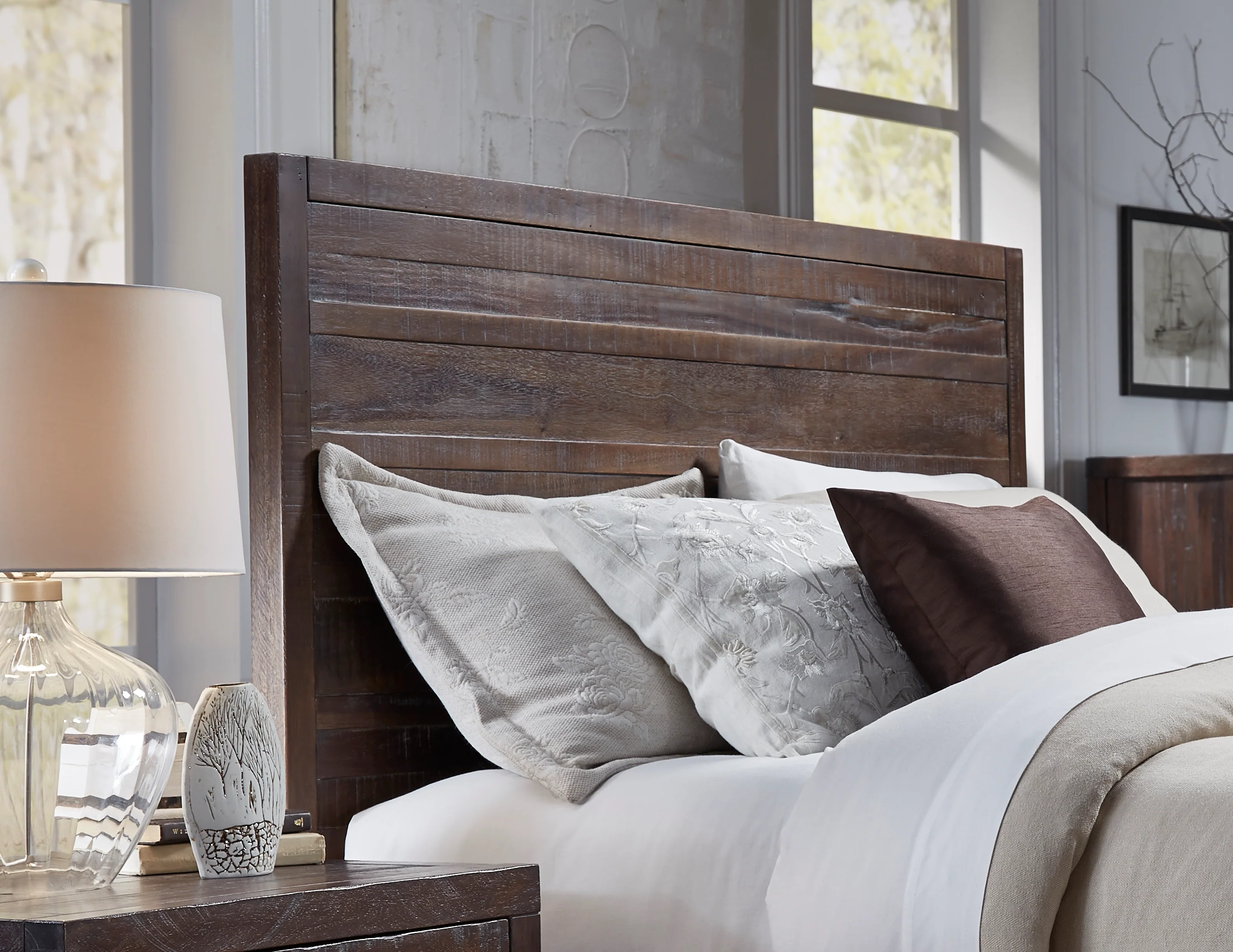 Townsend Solid Wood California King Panel Bed in Java - Image 3