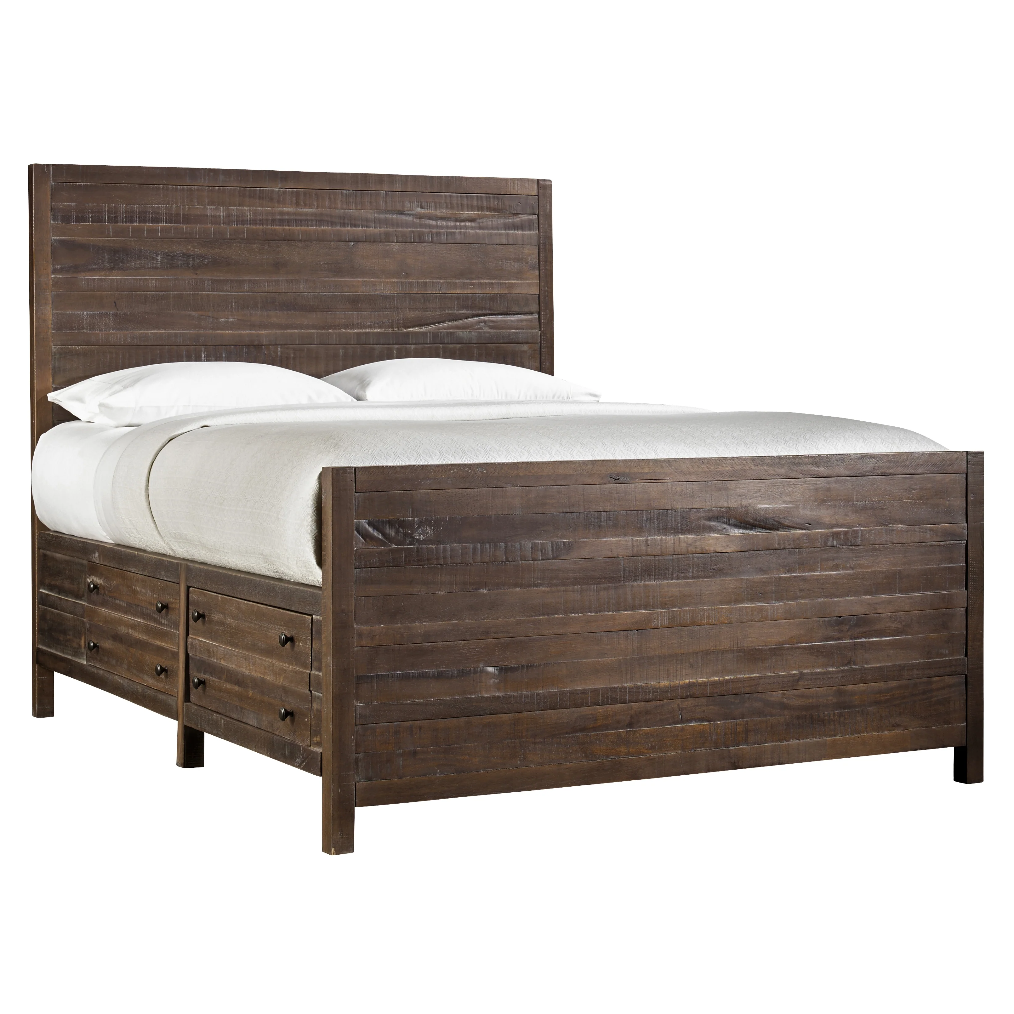 Townsend Solid Wood Queen Storage Bed in Java - Image 6