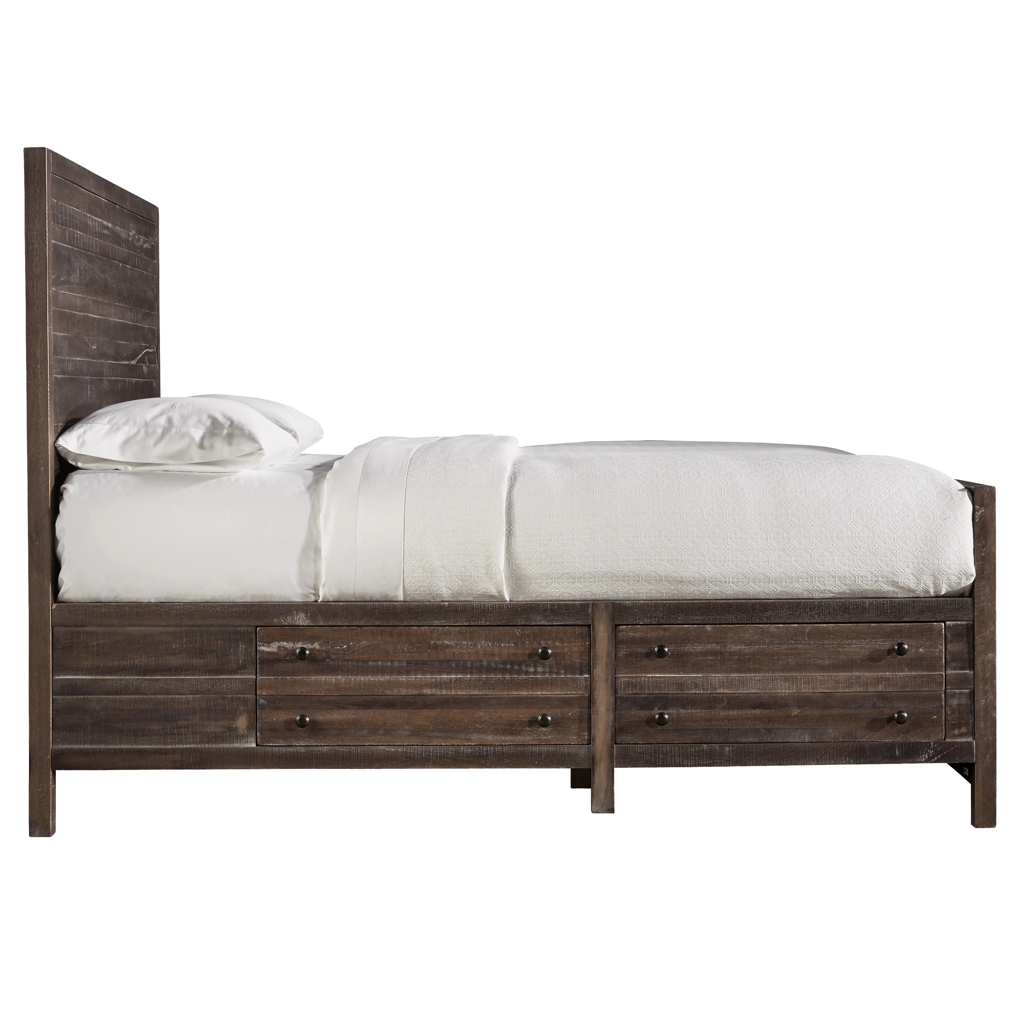 Townsend Solid Wood Eastern King Storage Bed in Java - Image 7