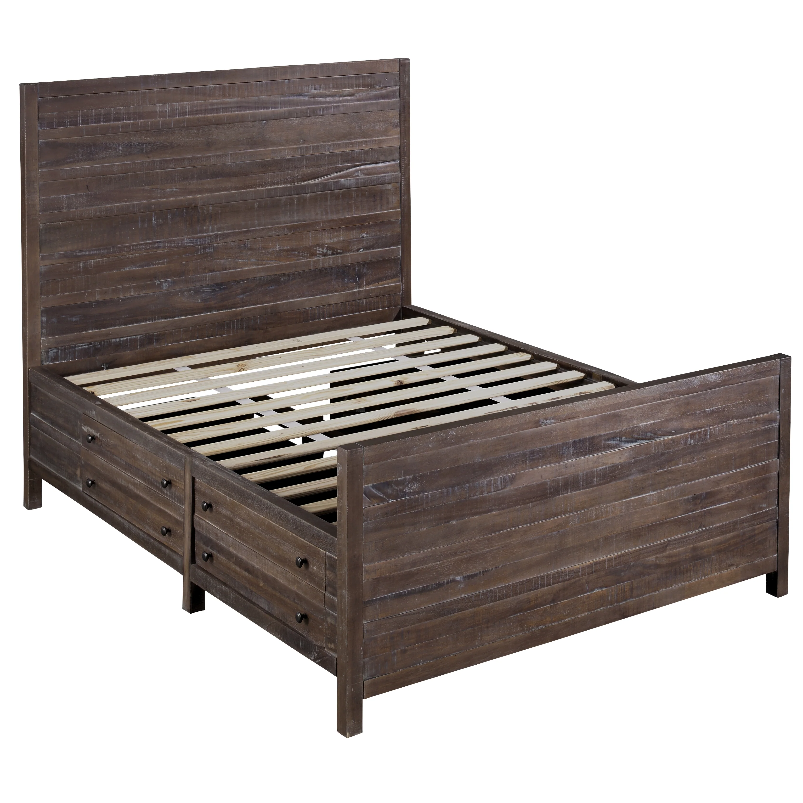 Townsend Solid Wood Eastern King Storage Bed in Java - Image 8