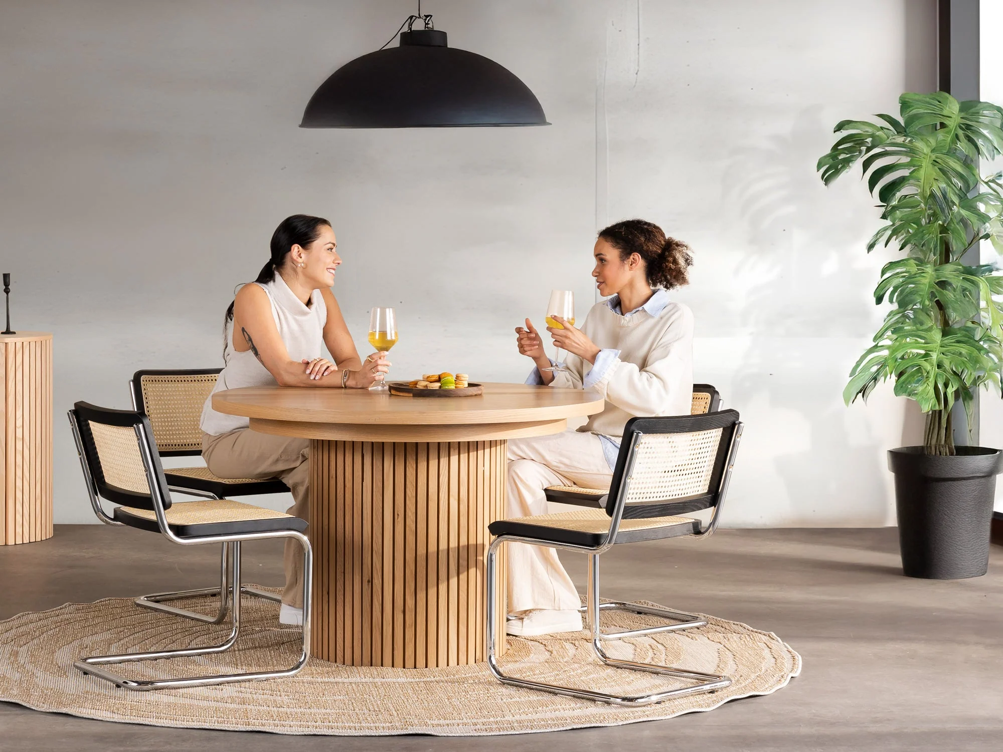 Transformer Scandinavian Oak Round Dining Table - Image 5