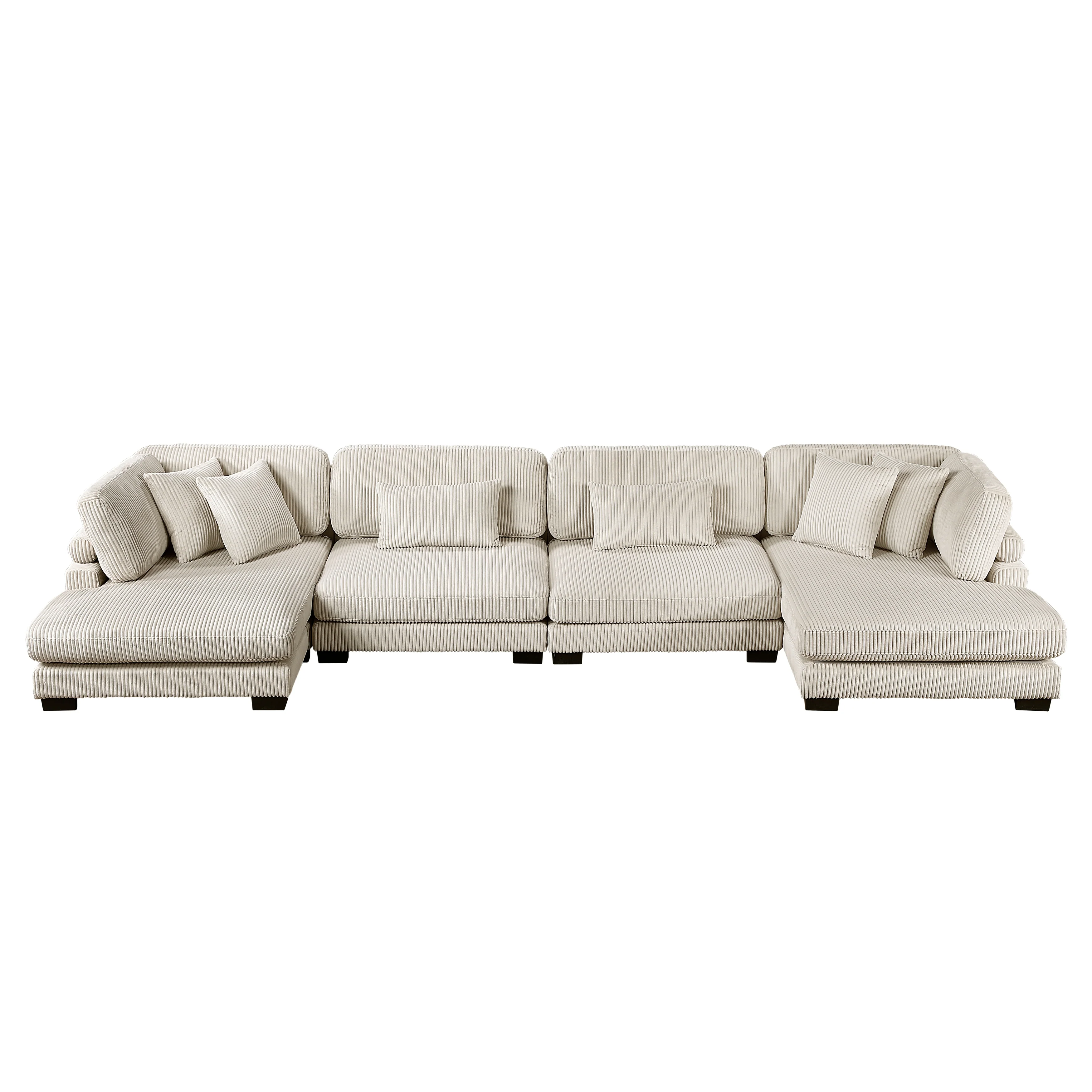 Traverse Beige 4-Piece Modular Sectional with Reversible Chaise - Image 2