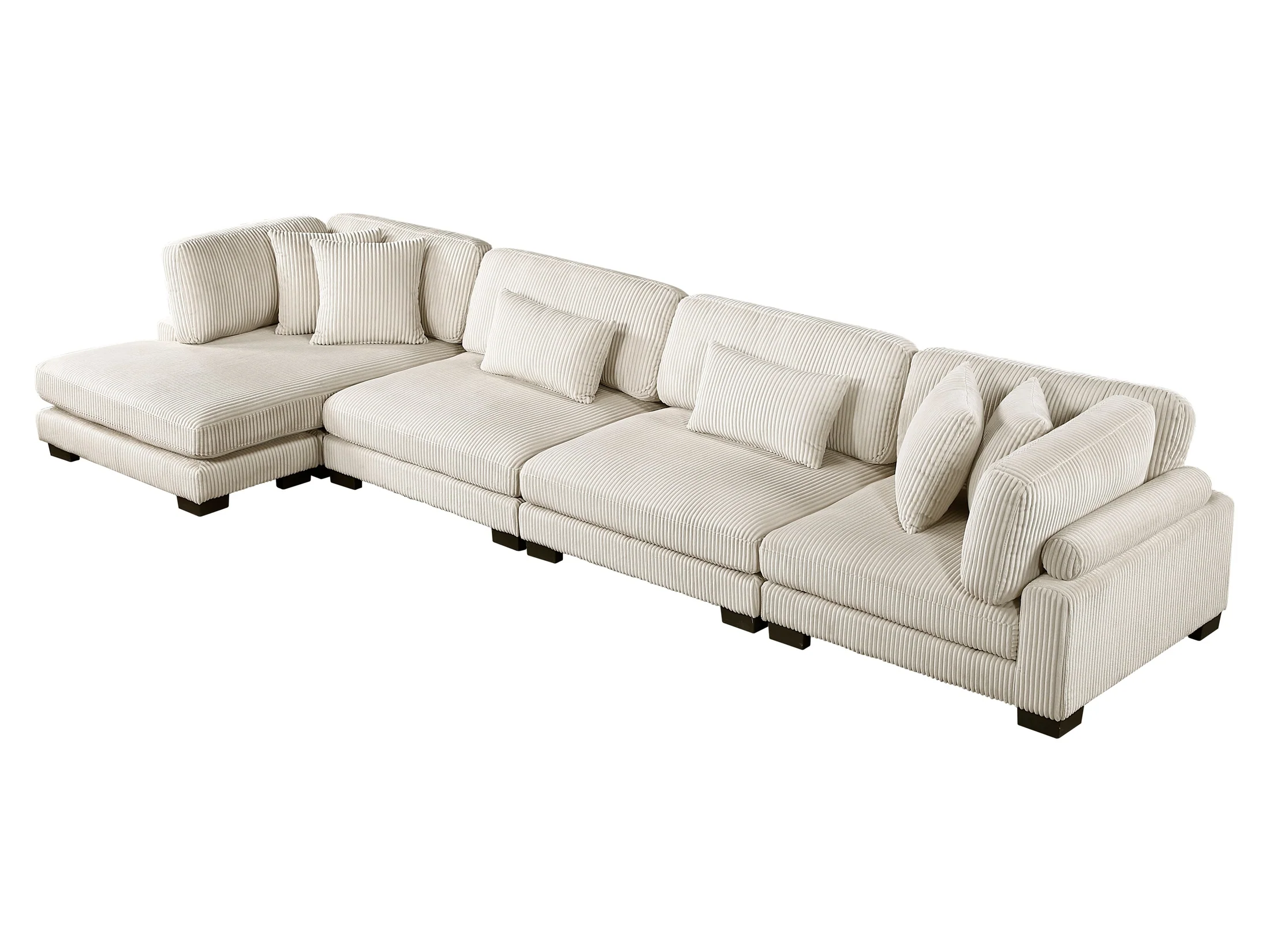 Traverse Beige 4-Piece Modular Sectional with Reversible Chaise