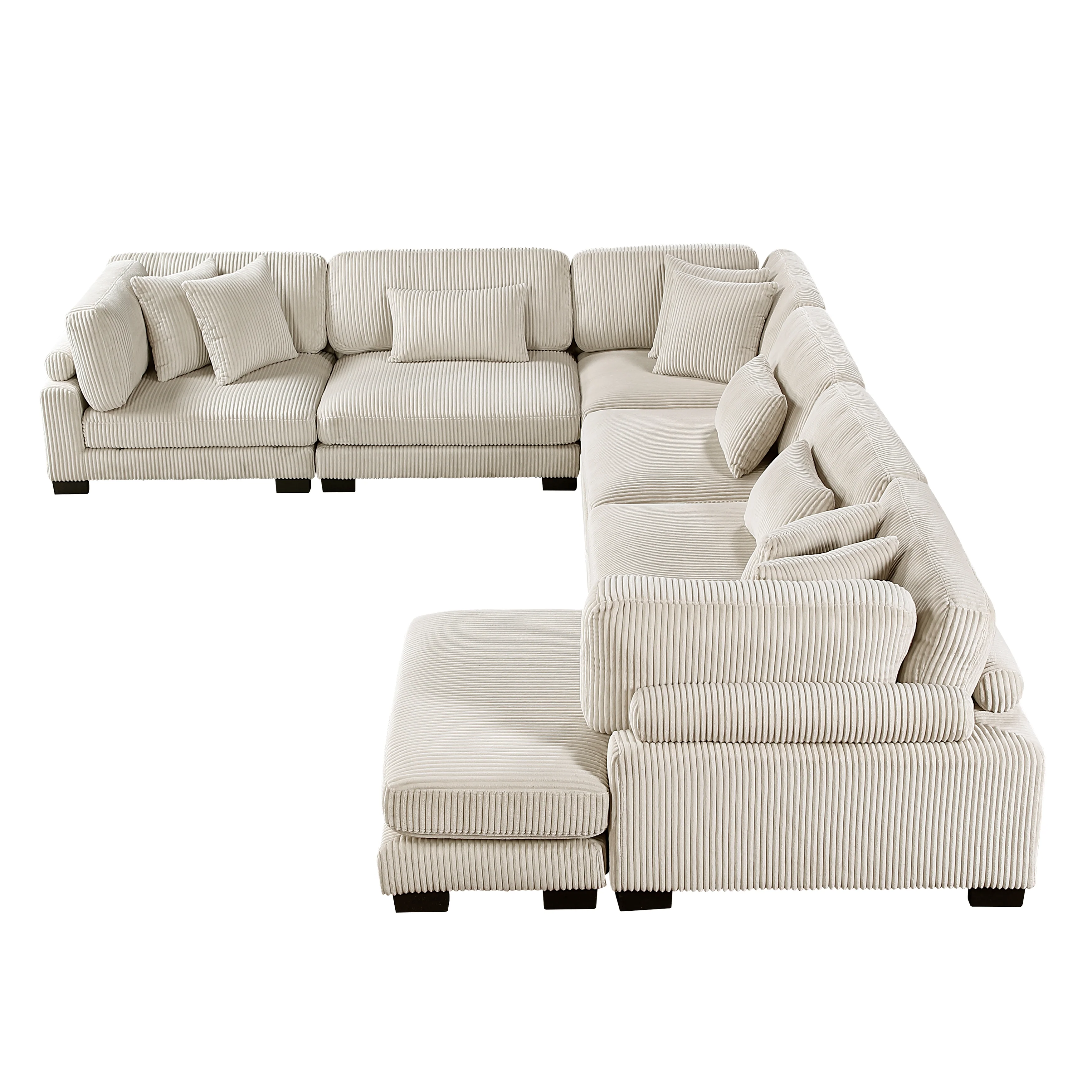 Traverse Beige 6-Piece Modular Sectional with Reversible Chaise - Image 5