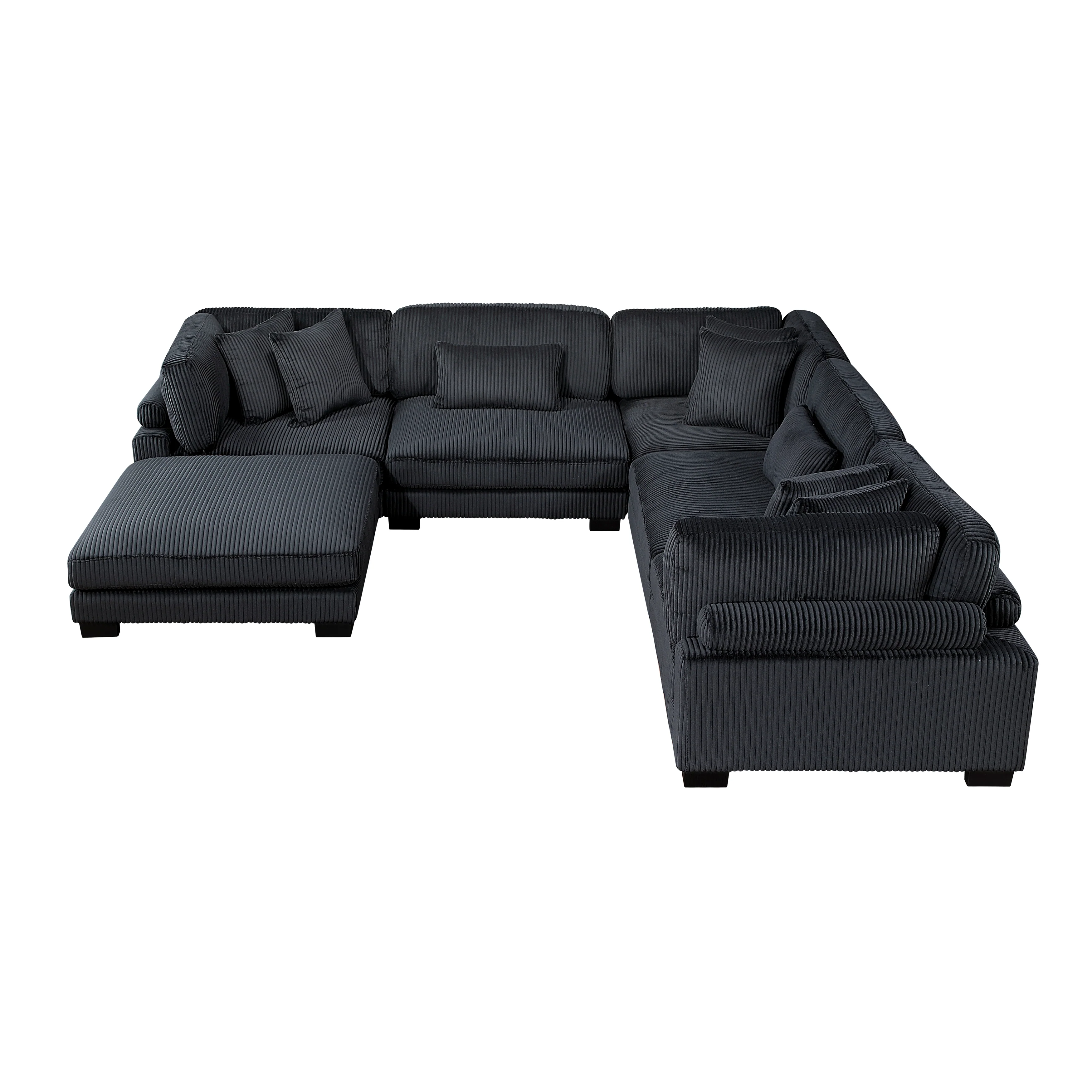 Traverse Black 6-Piece Modular Sectional with Ottoman - Image 4