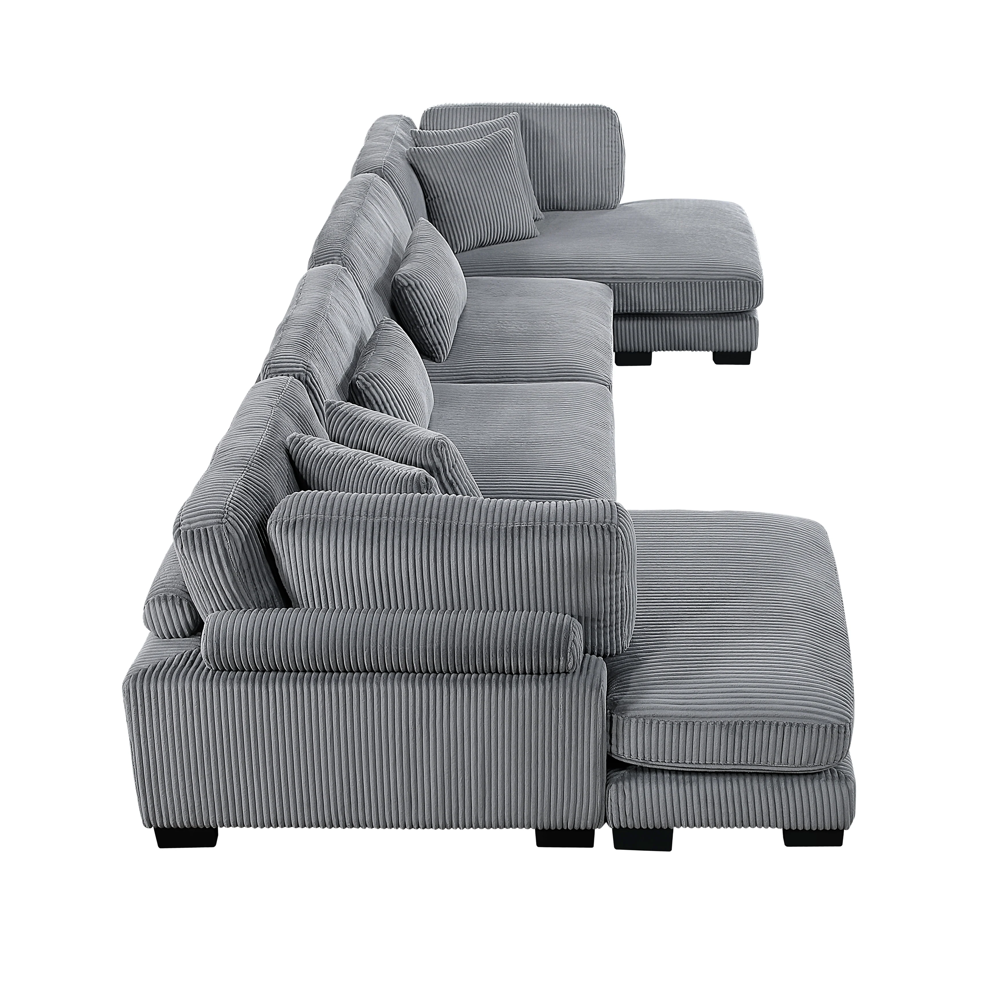 Traverse Gray 4-Piece Modular Sectional Sofa with Reversible Chaise - Image 3