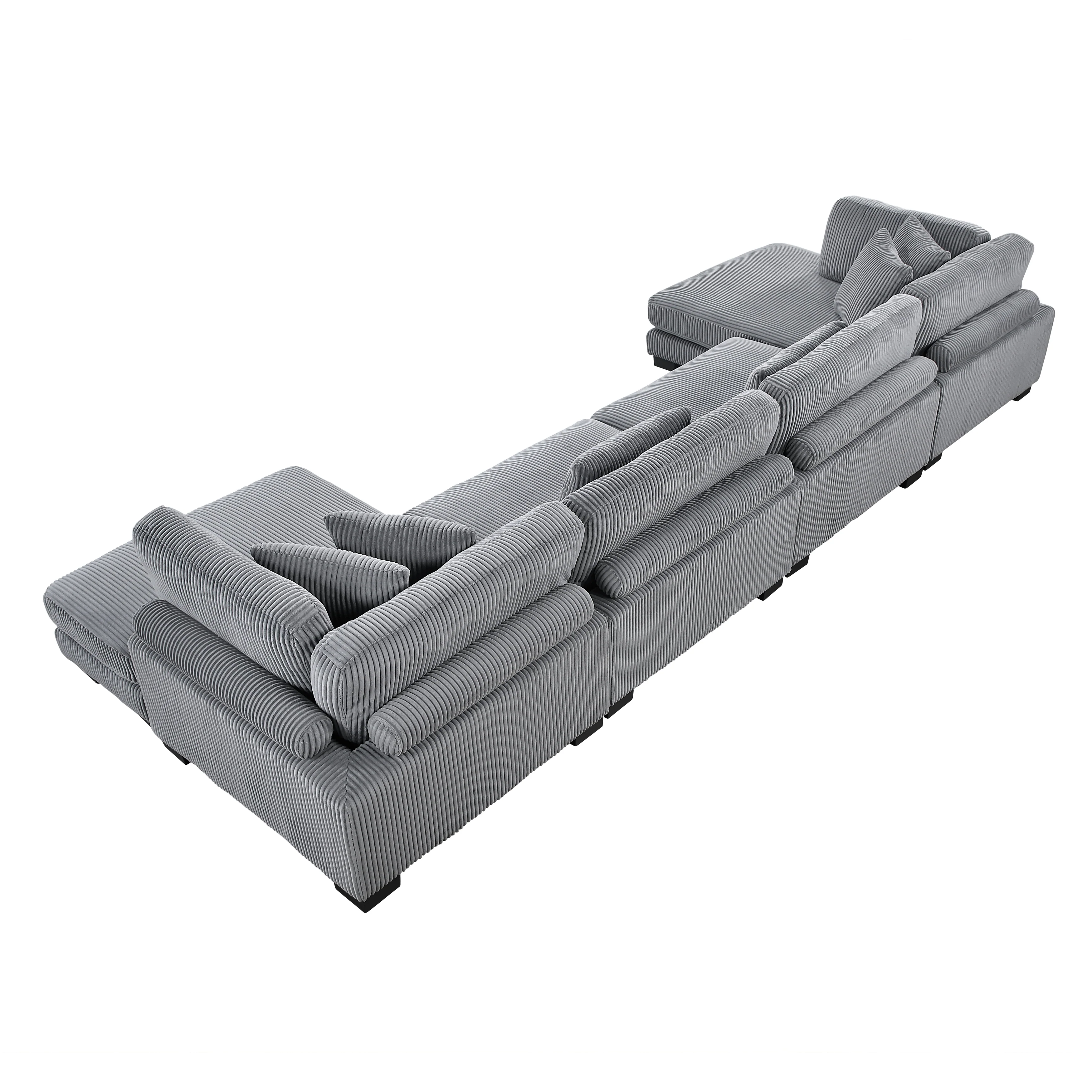 Traverse Gray 4-Piece Modular Sectional Sofa with Reversible Chaise - Image 4