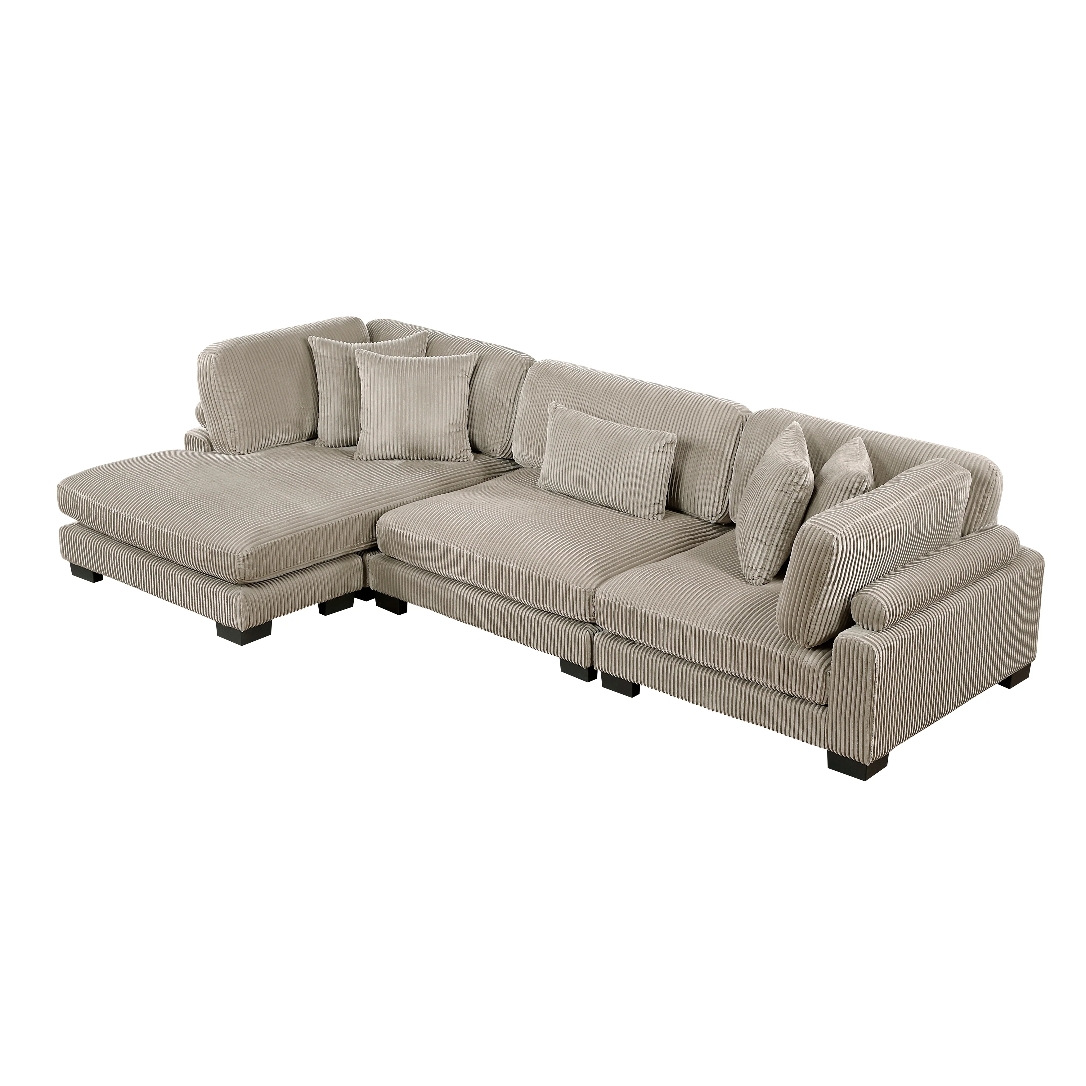 Traverse Taupe 3-Piece Modular Sectional with Reversible Chaise - Image 2