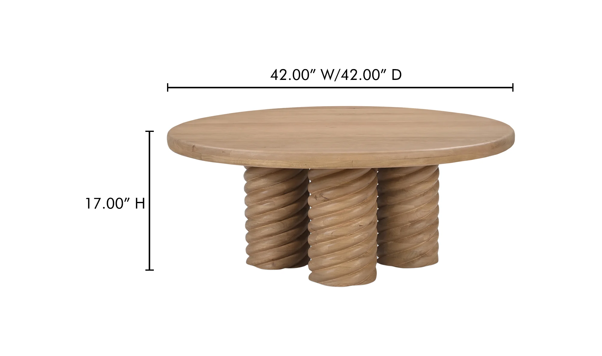 Treccia Oak Round Coffee Table Oak - Image 7