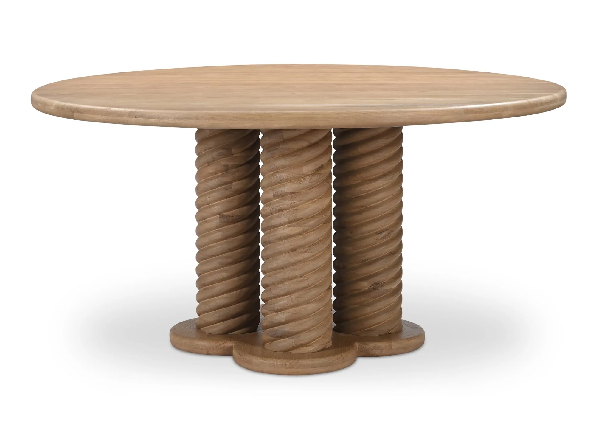 Treccia Oak Round Dining Table - Image 2