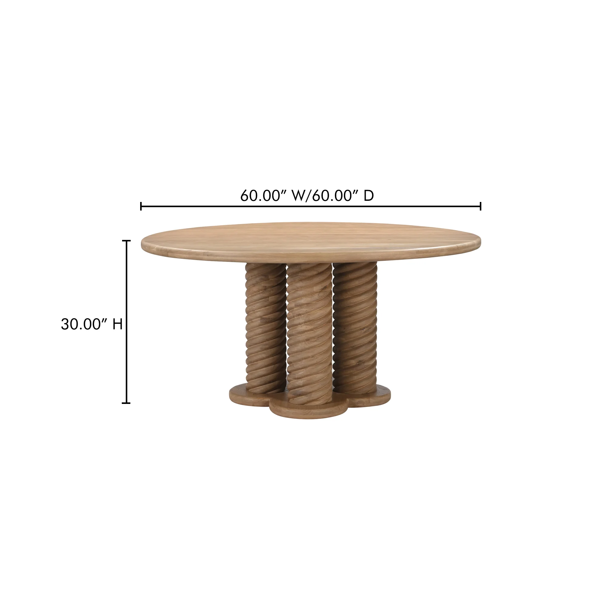 Treccia Oak Round Dining Table - Image 9