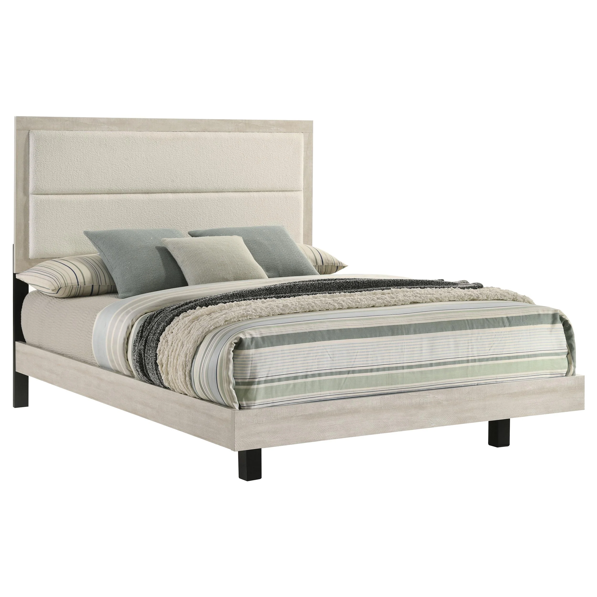 Trenton Rustic Cream 54-inch Wood Eastern King Panel Bed - Image 3