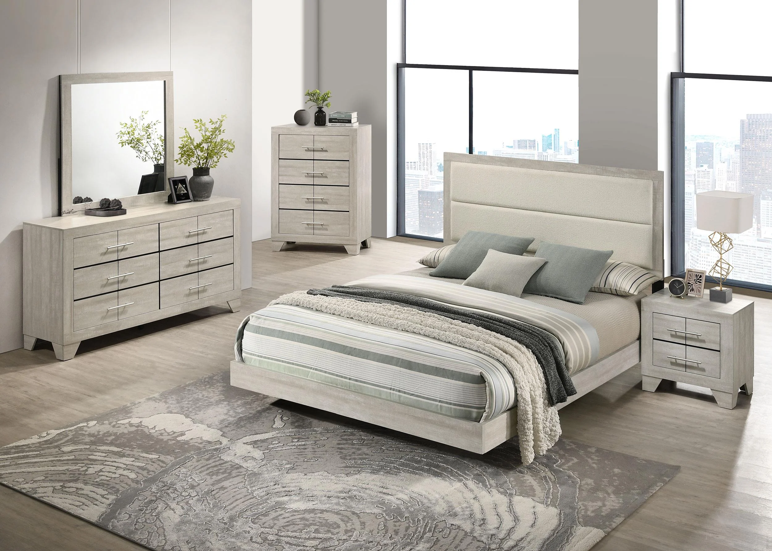 Trenton Rustic Cream 6-drawer Bedroom Dresser With Mirror - Image 14