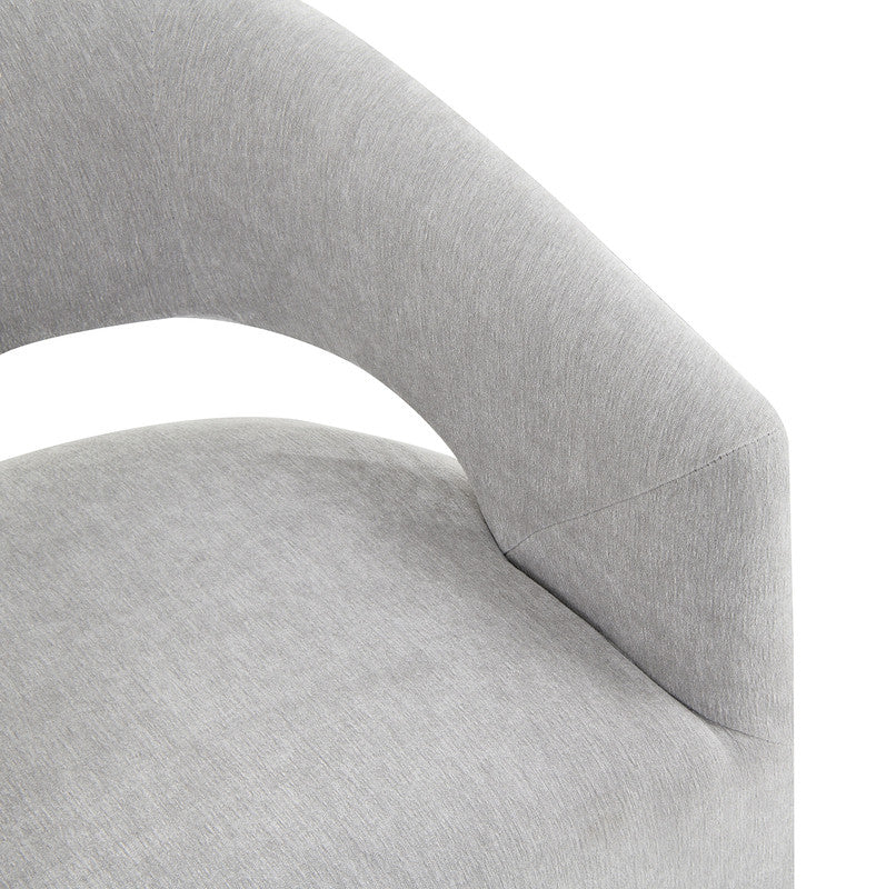 Tresa Light Gray Dining Arm Chair w/ Casters - Image 6