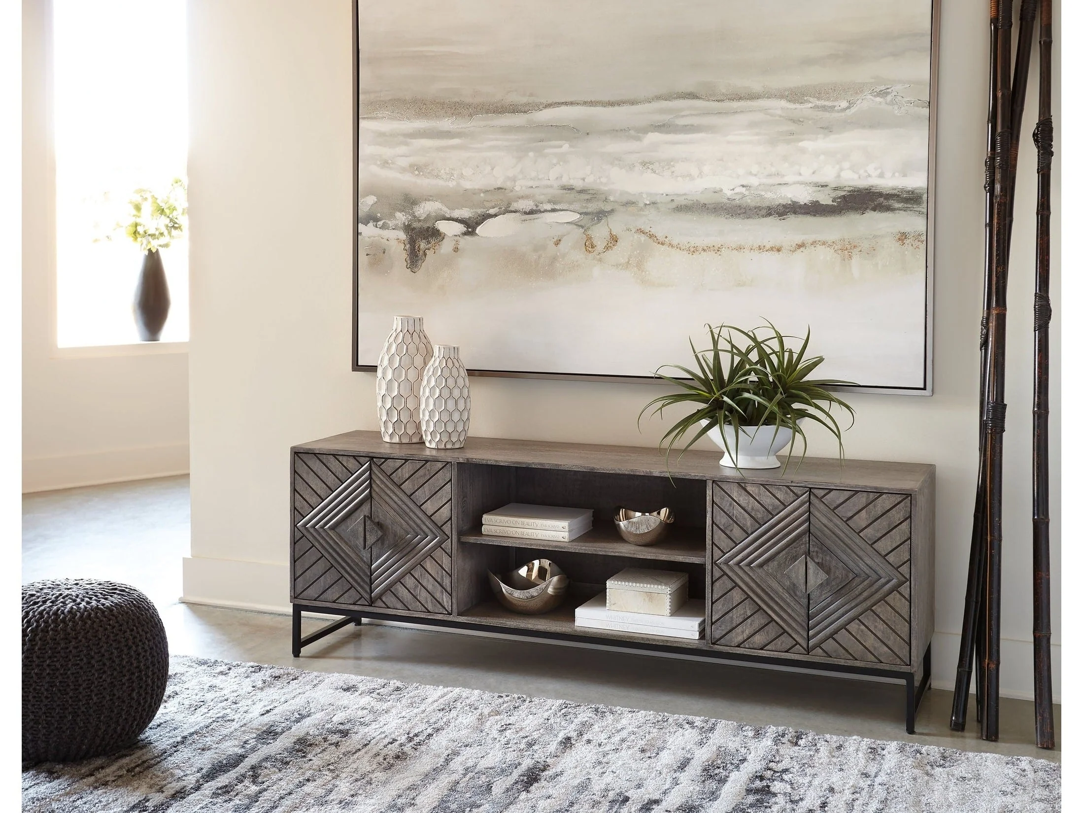 Treybrook Distressed Gray Accent Cabinet (Online Special Price)
