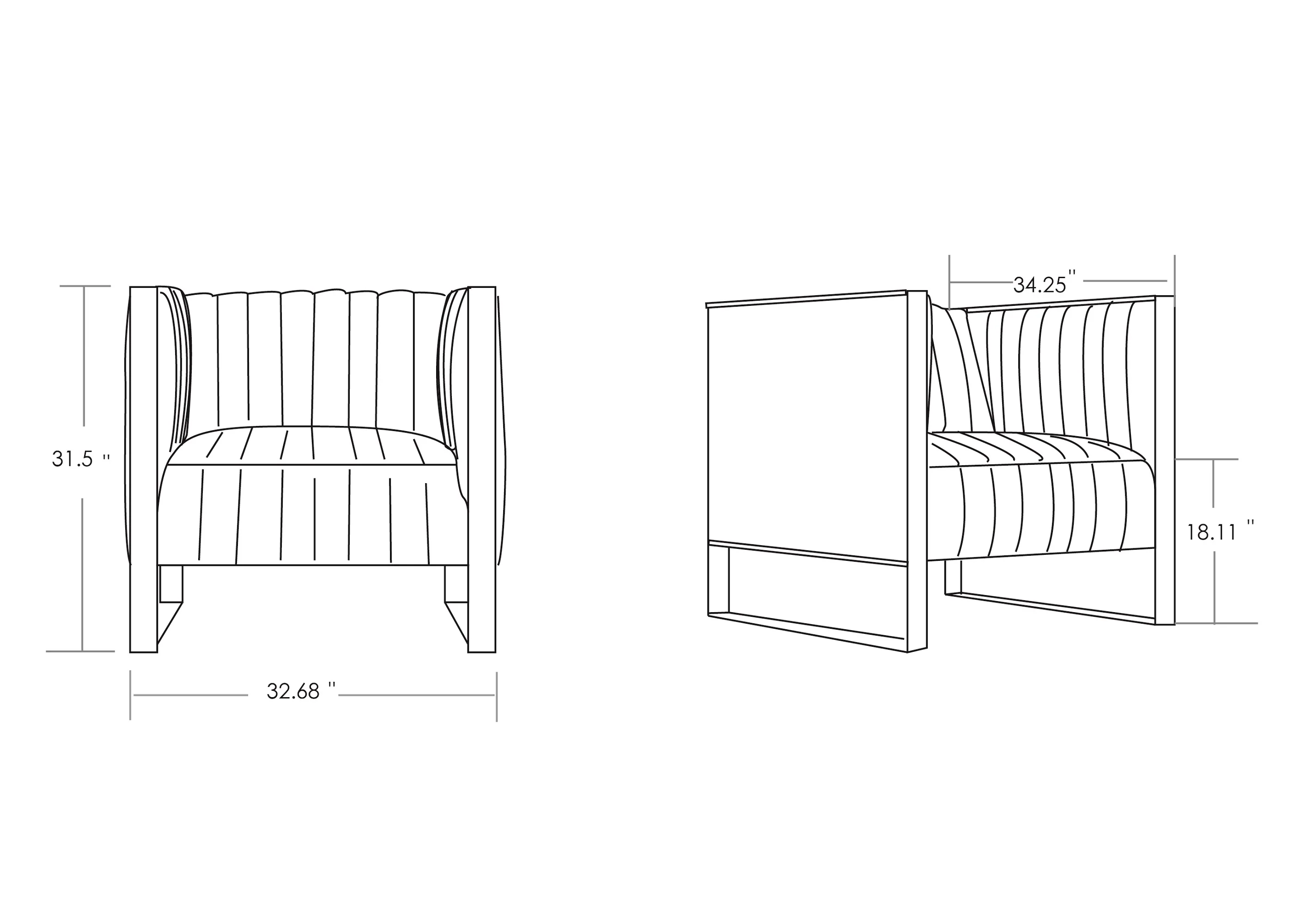 Trillium 3 Piece - Sofa, Loveseat and Armchair Set in Black and Gold - Image 3